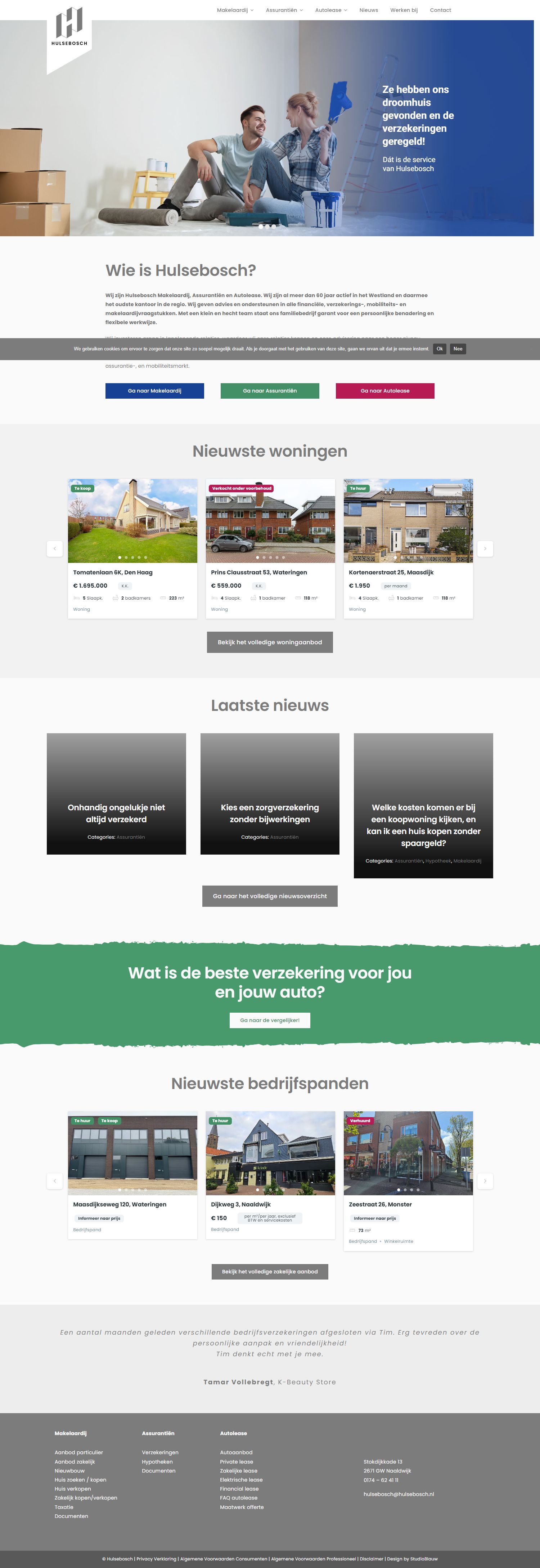 Screenshot van de website van www.hulsebosch.nl