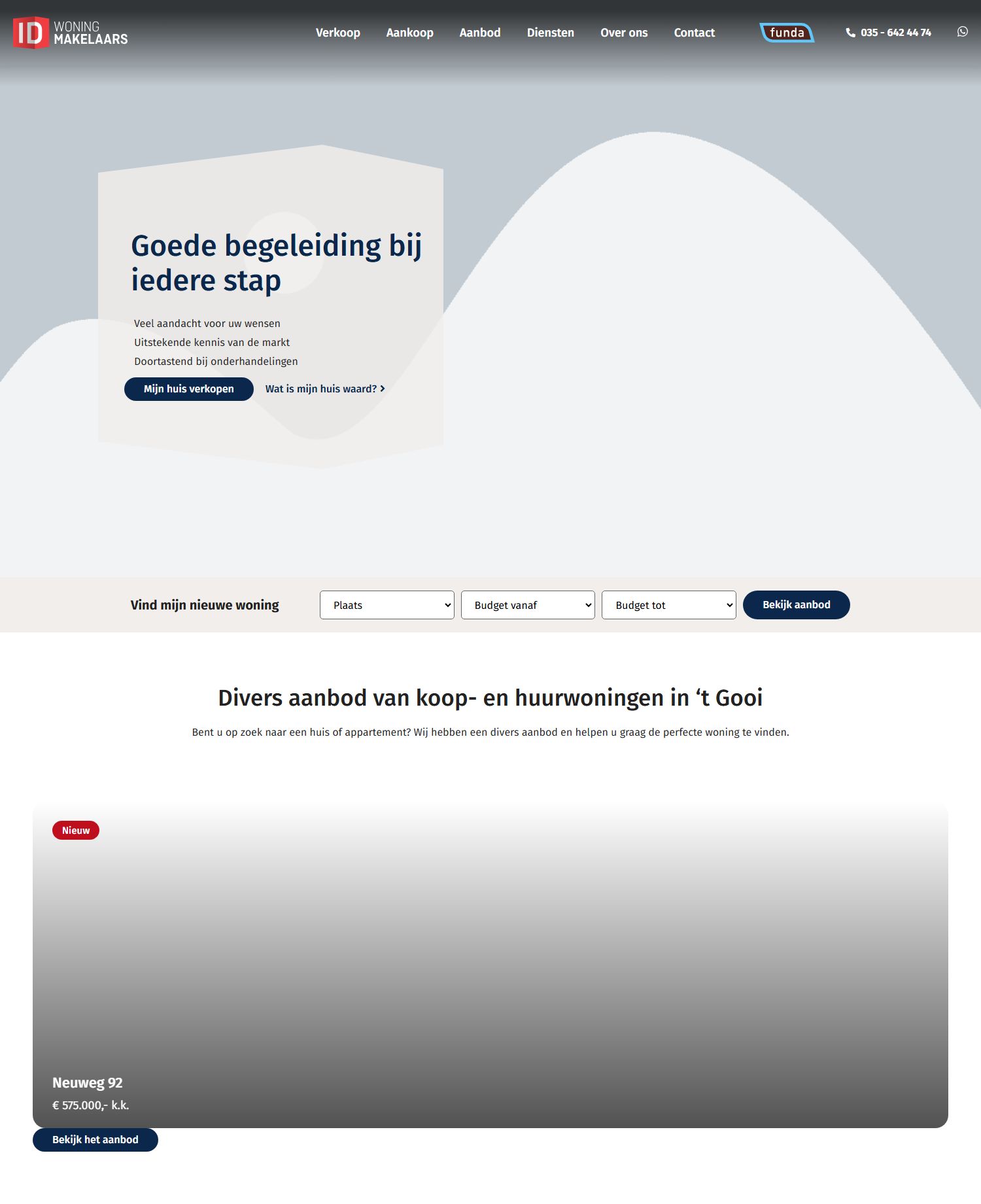 Screenshot van de website van www.idmakelaars.nl