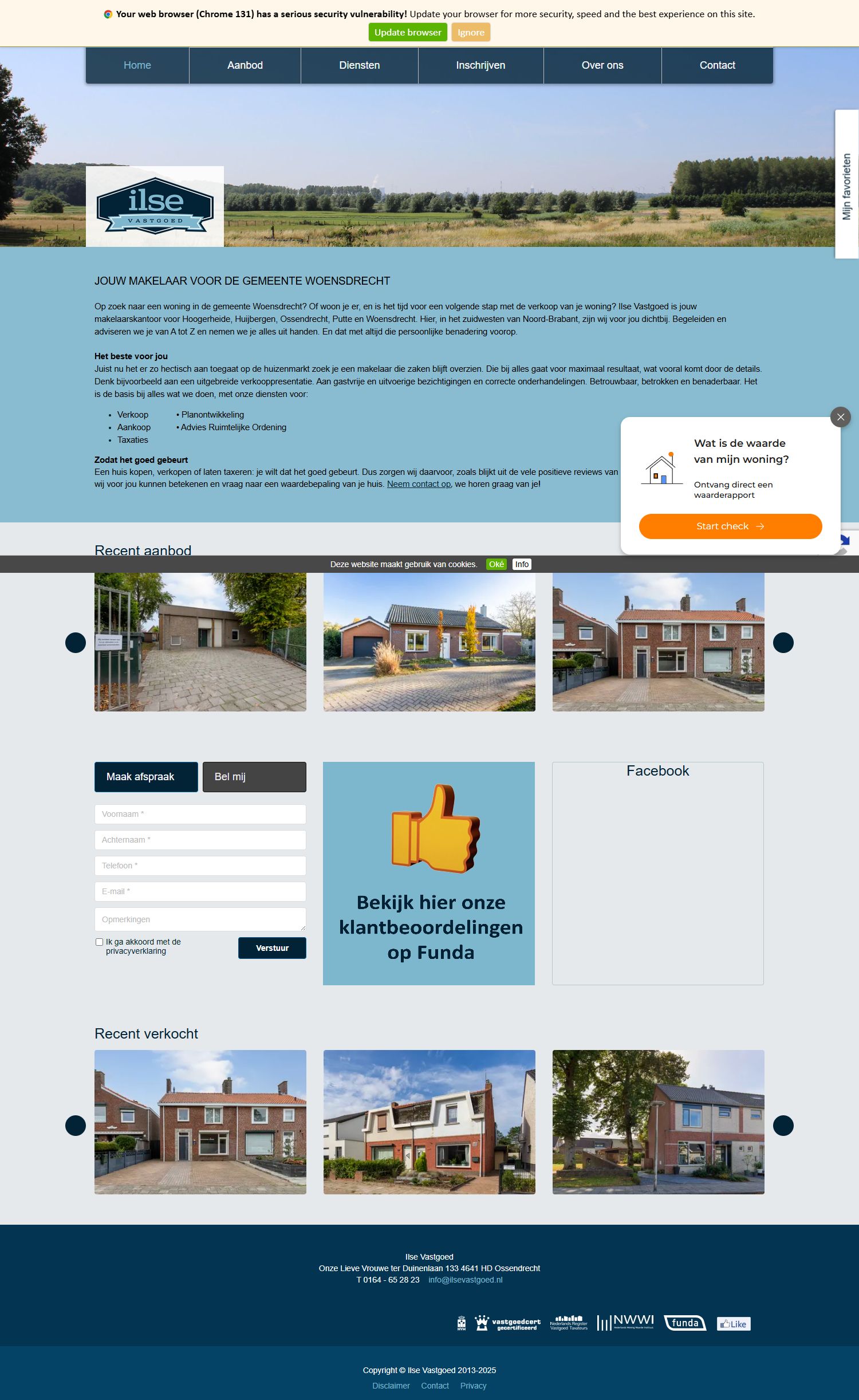 Screenshot van de website van www.ilsevastgoed.nl