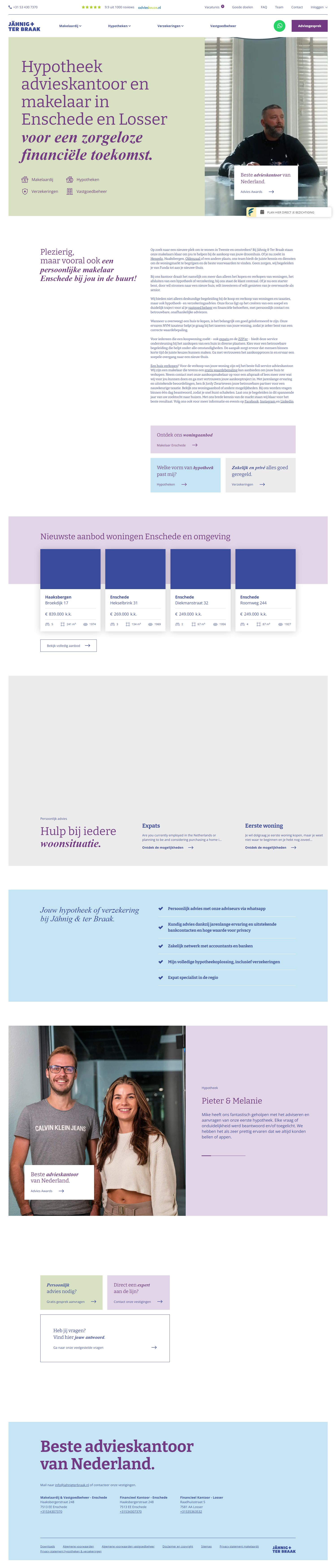 Screenshot van de website van www.jahnigterbraak.nl
