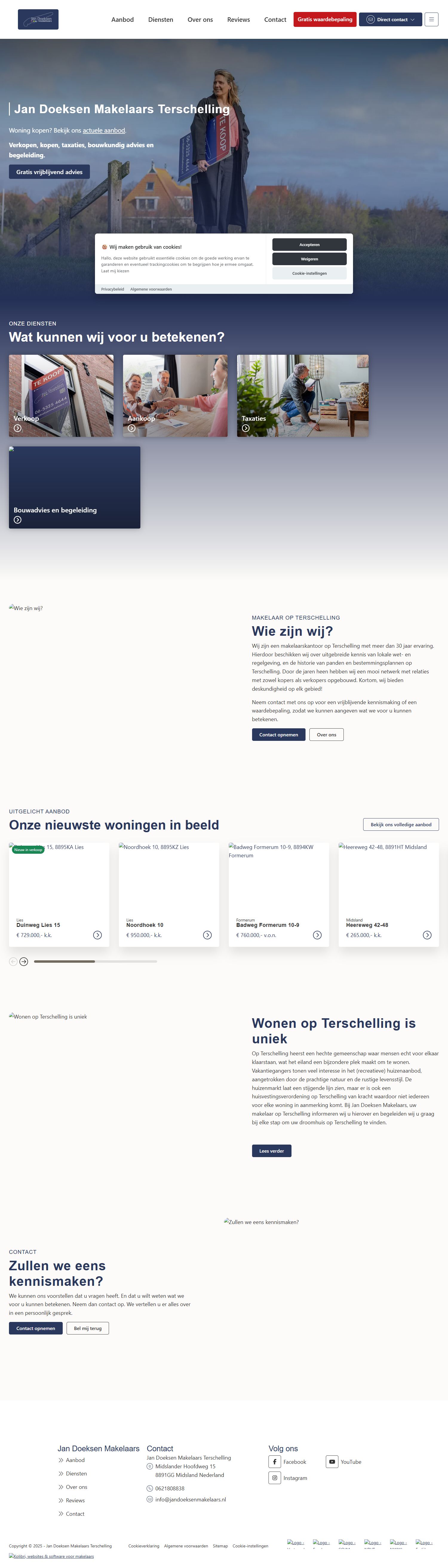 Kantoorfoto Jan Doeksen Makelaars Terschelling