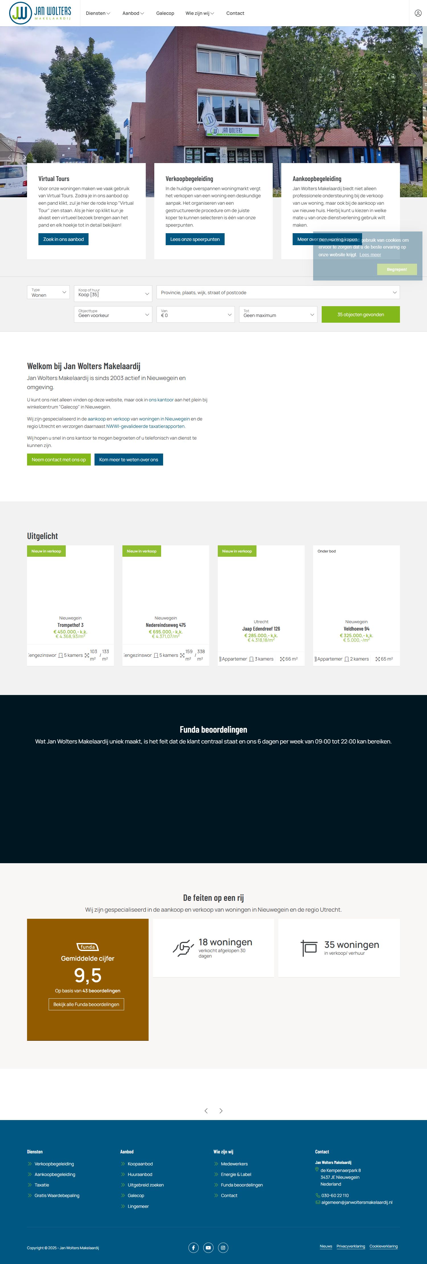 Screenshot van de website van www.janwoltersmakelaardij.nl