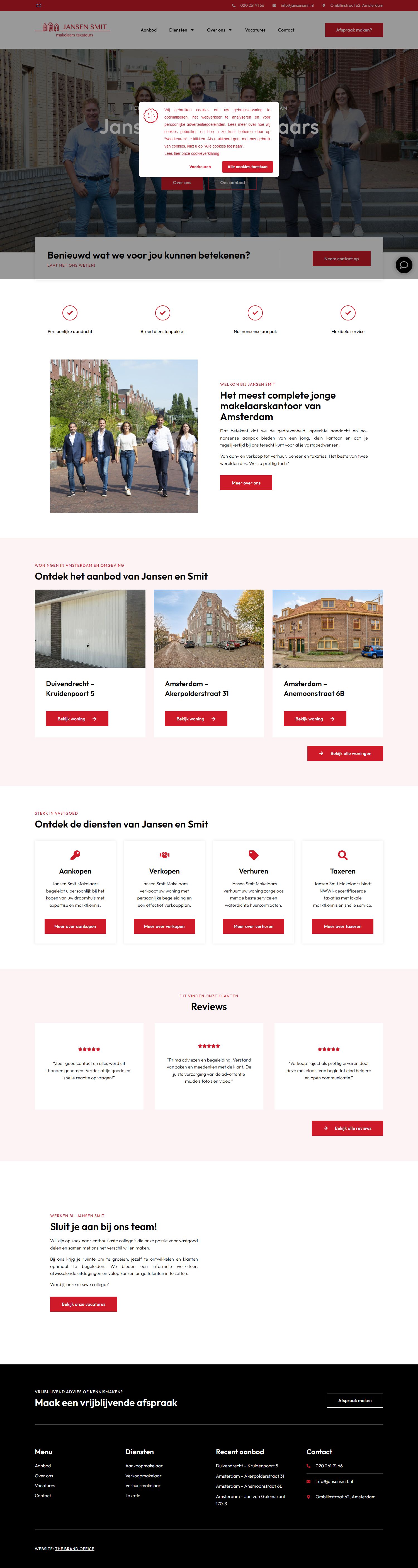Screenshot van de website van www.jansensmit.nl
