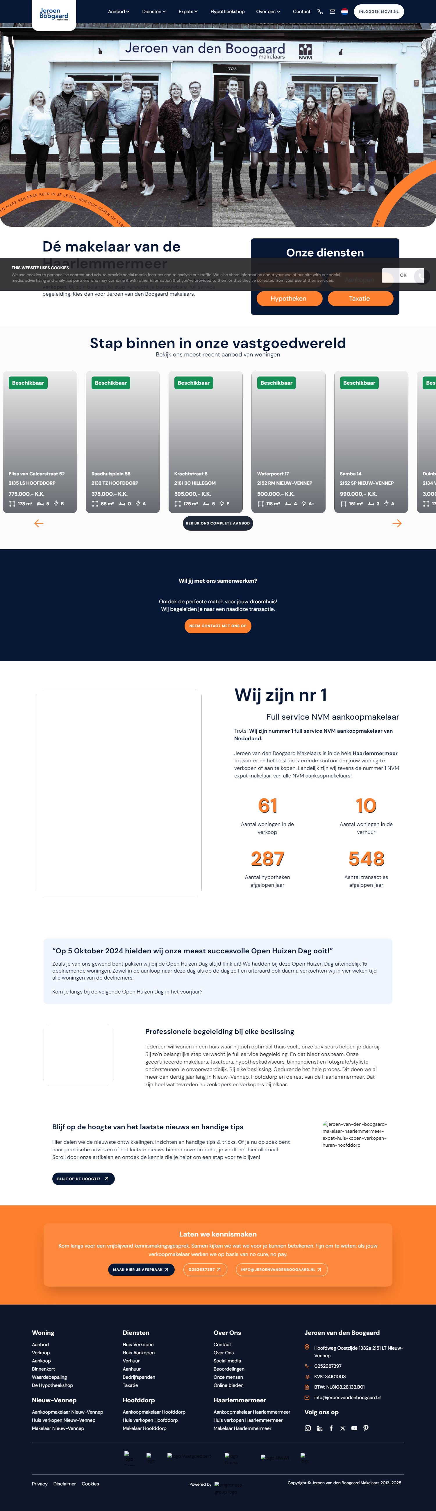 Screenshot van de website van www.jeroenvandenboogaard.nl