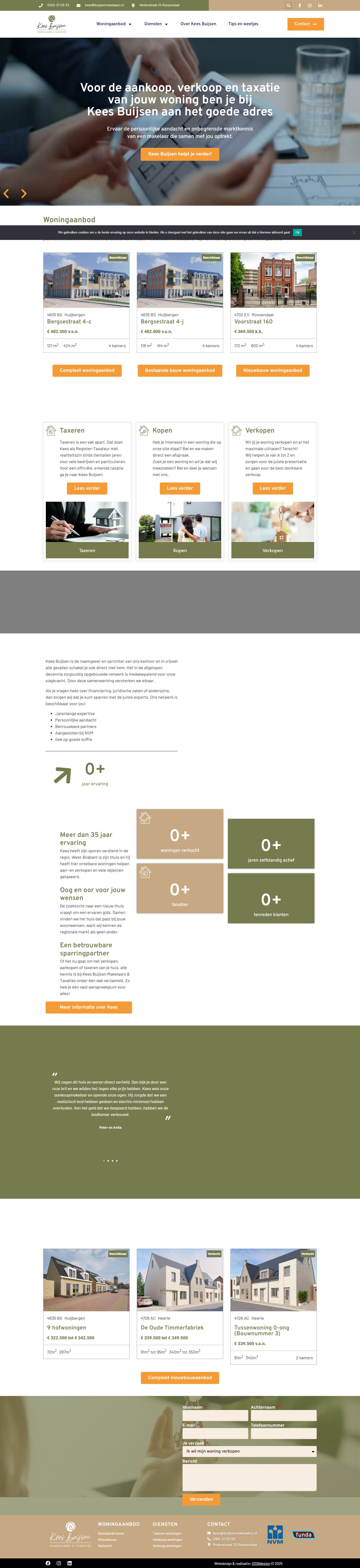 Screenshot van de website van www.buijsenmakelaars.nl