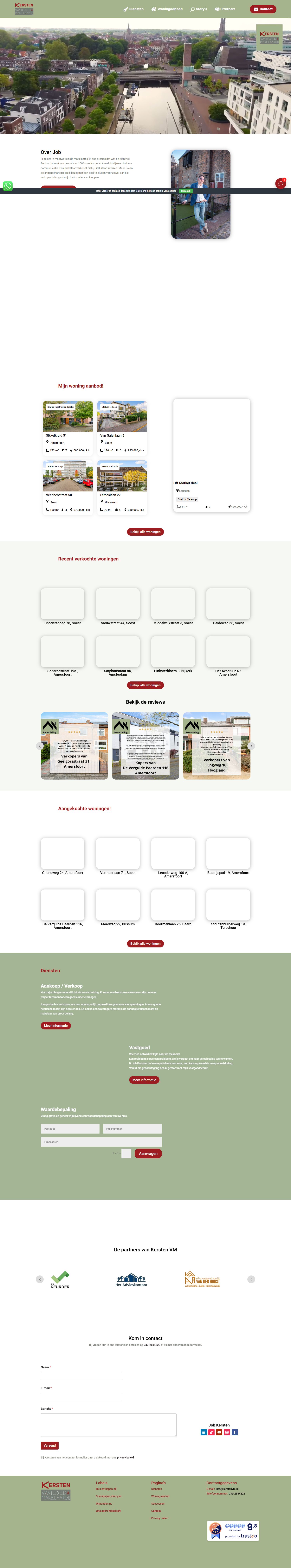 Screenshot van de website van www.kerstenvm.nl