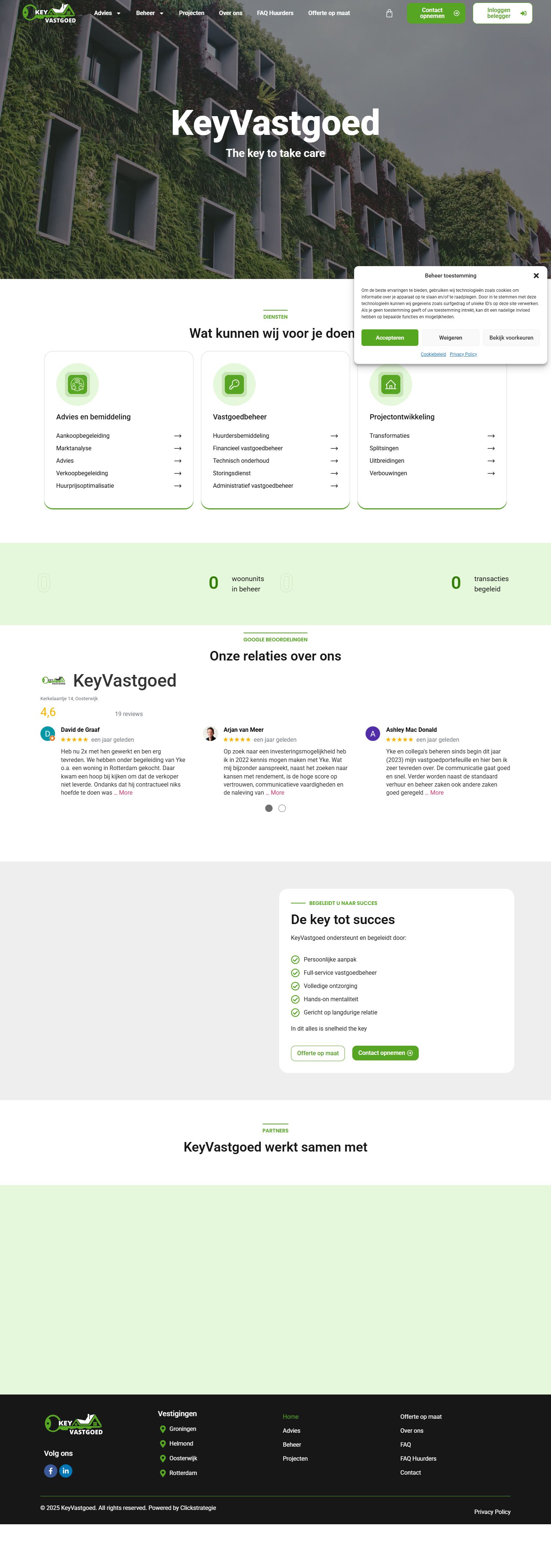 Screenshot van de website van www.keyvastgoed.nl