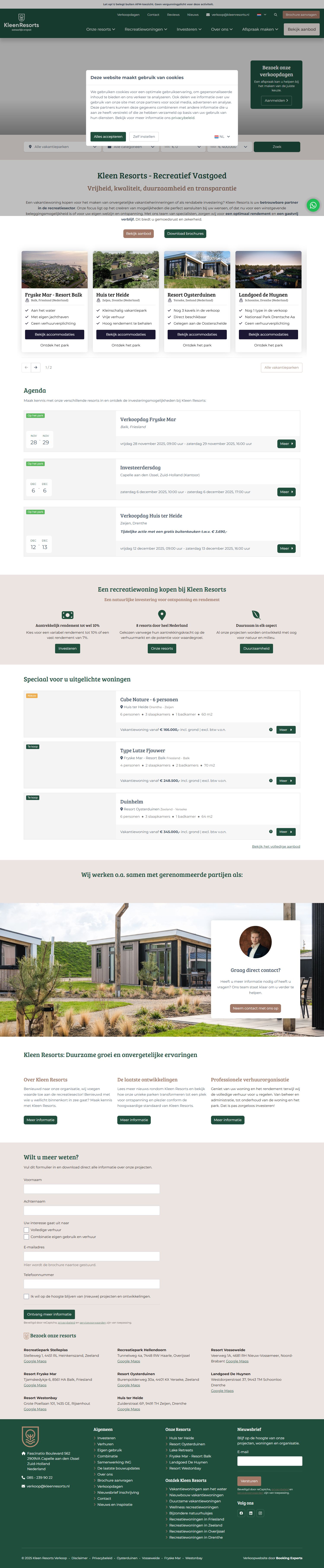 Kantoorfoto Kleen Resorts Verkoop