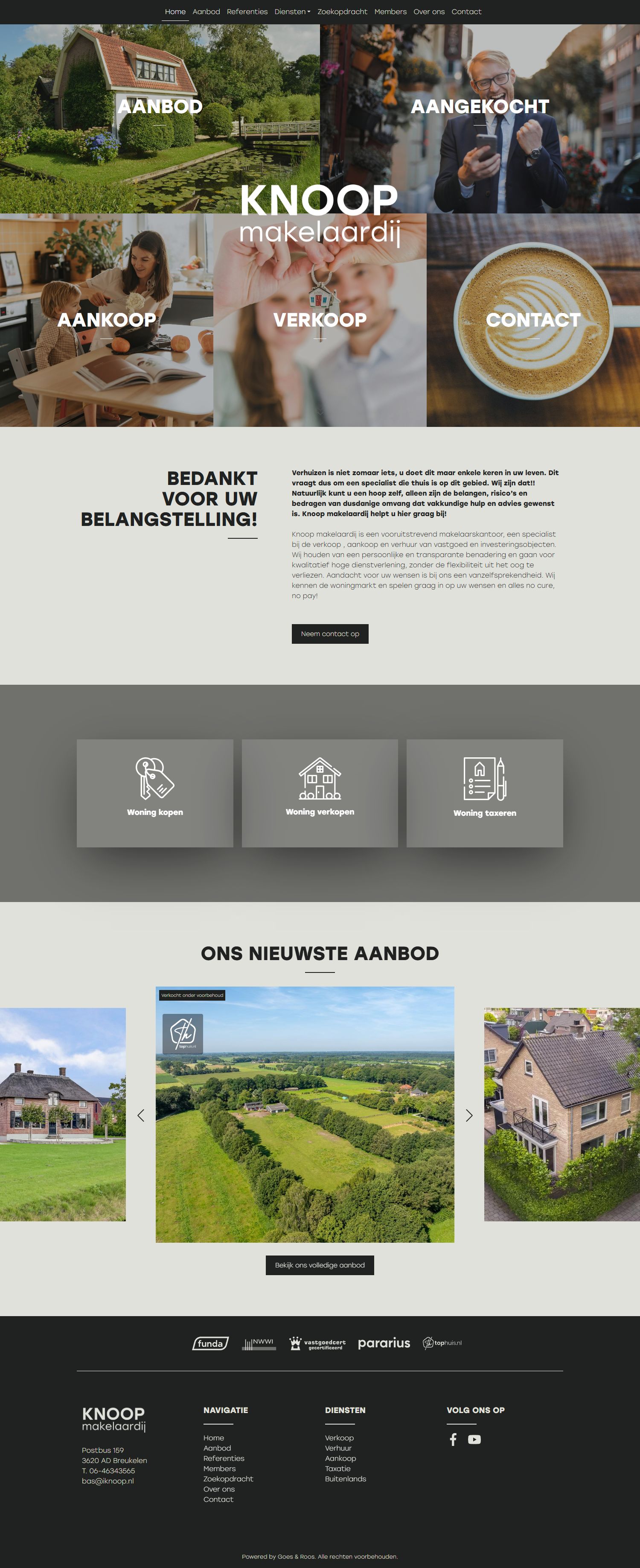 Screenshot van de website van www.iknoop.nl