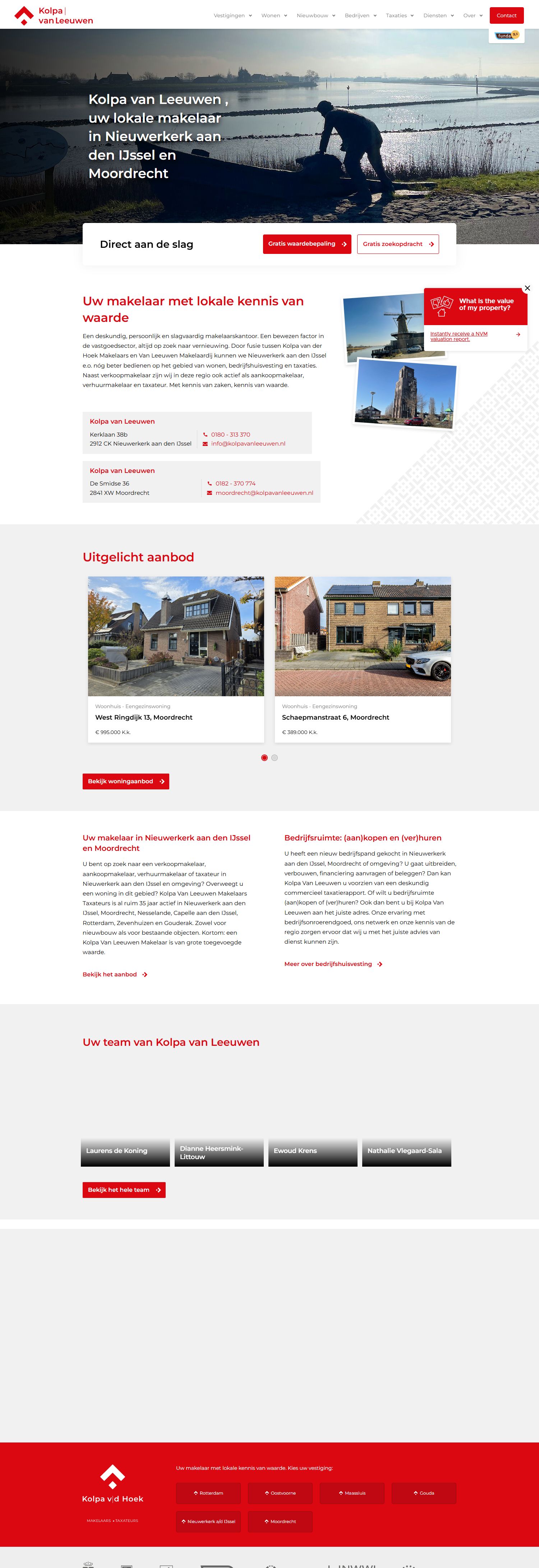 Screenshot van de website van www.kolpavanleeuwen.nl