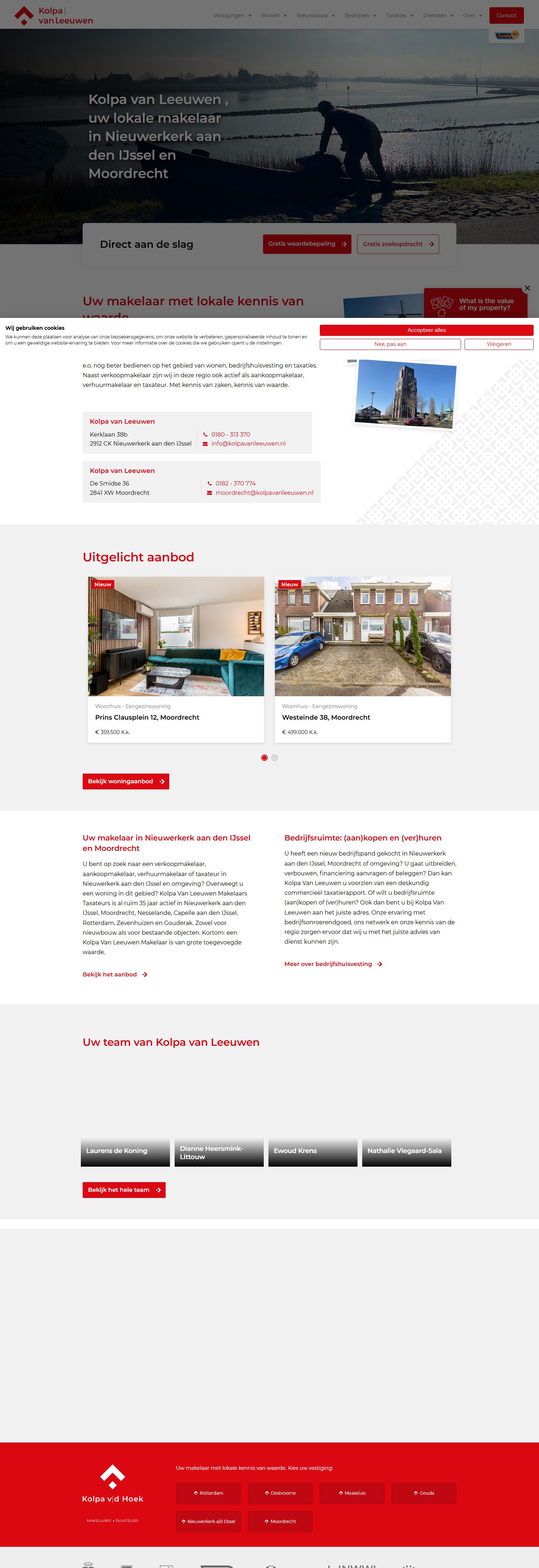 Screenshot van de website van www.kolpavanleeuwen.nl