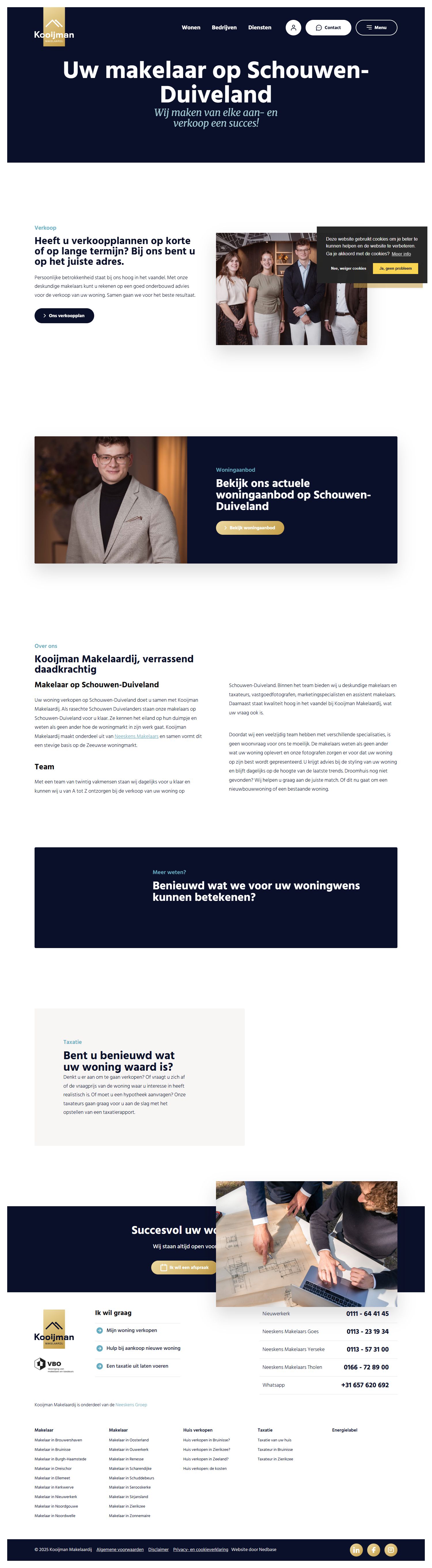 Screenshot van de website van www.kooijmanmakelaardij.nl