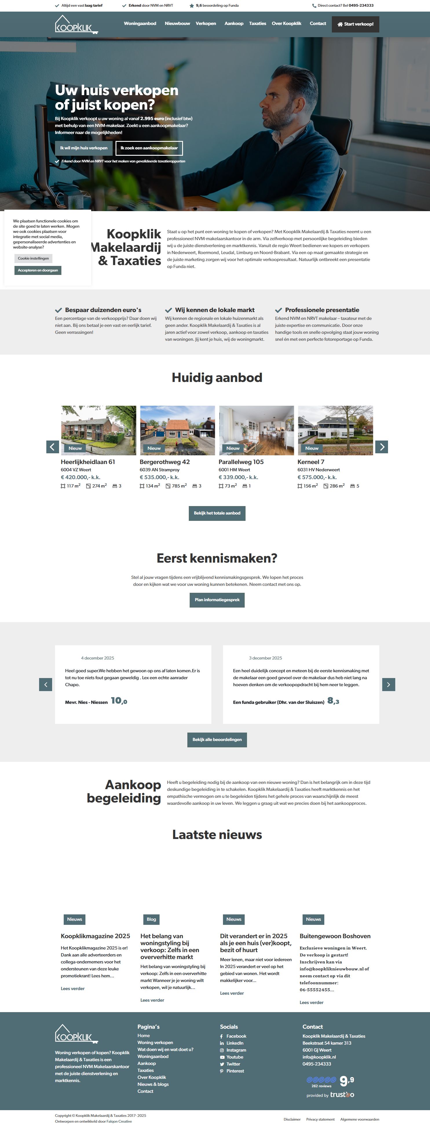 Screenshot van de website van www.koopklik.nl