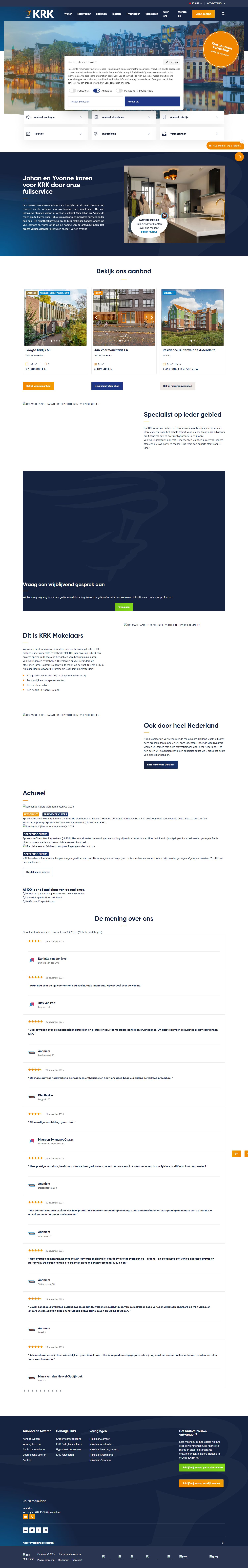 Screenshot van de website van www.krk.nl