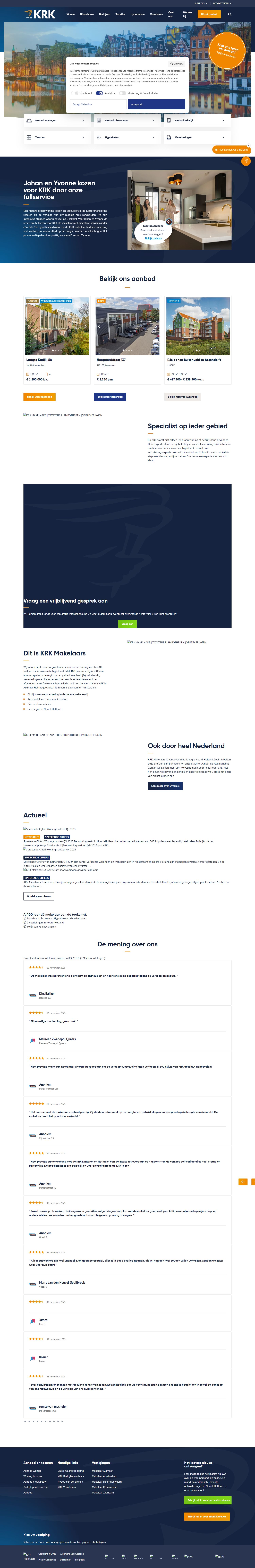 Screenshot van de website van www.krk.nl