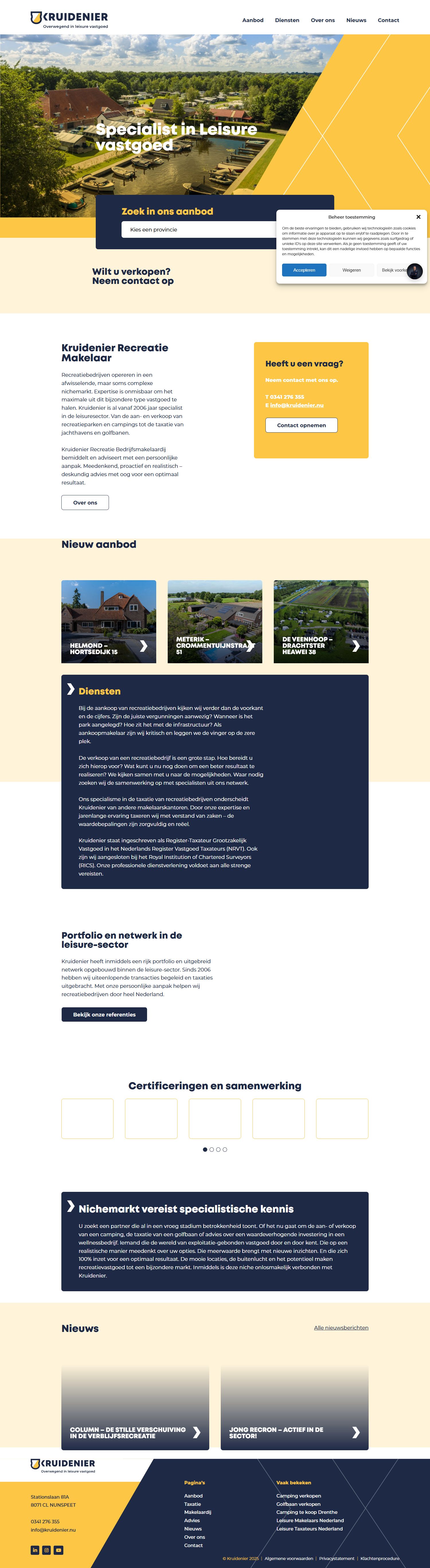 Screenshot van de website van www.kruidenier.nu