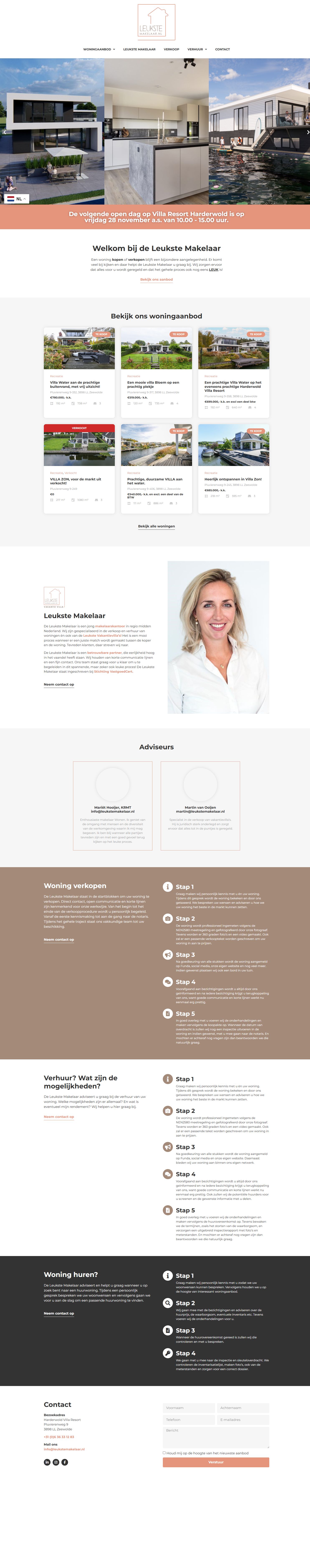 Screenshot van de website van www.leukstemakelaar.nl