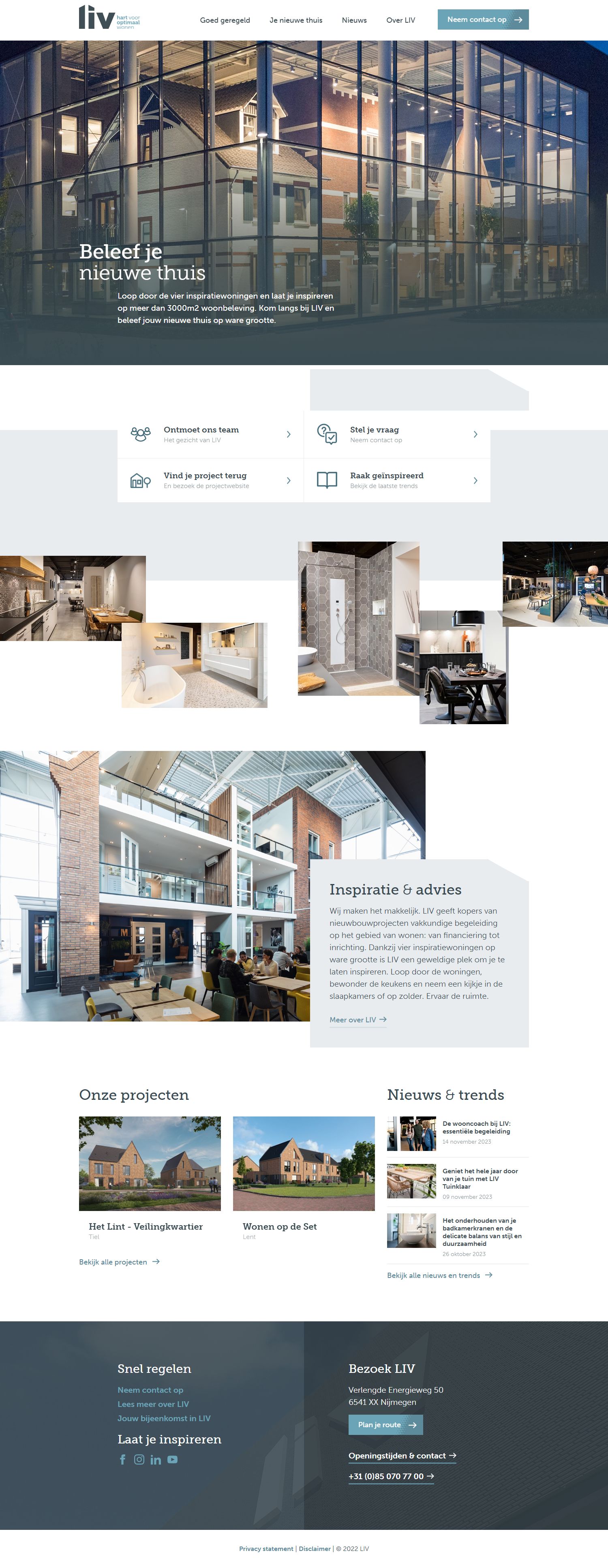 Screenshot van de website van www.livwonen.nl