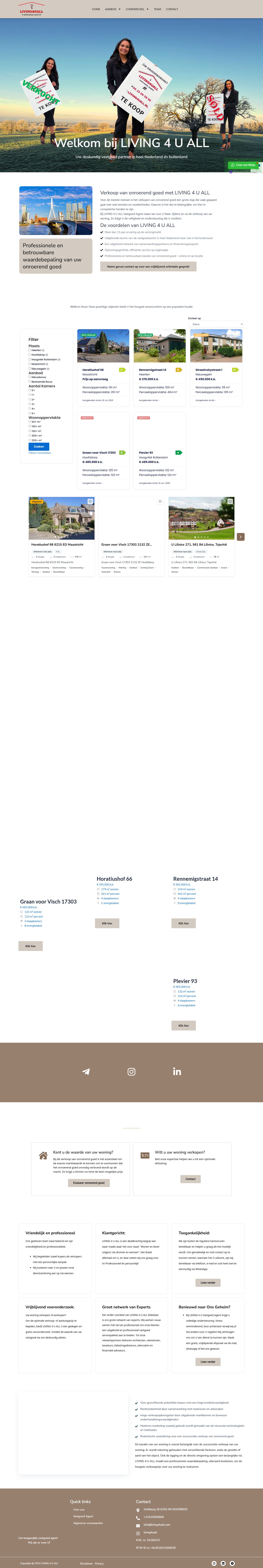 Screenshot van de website van living4uall.com