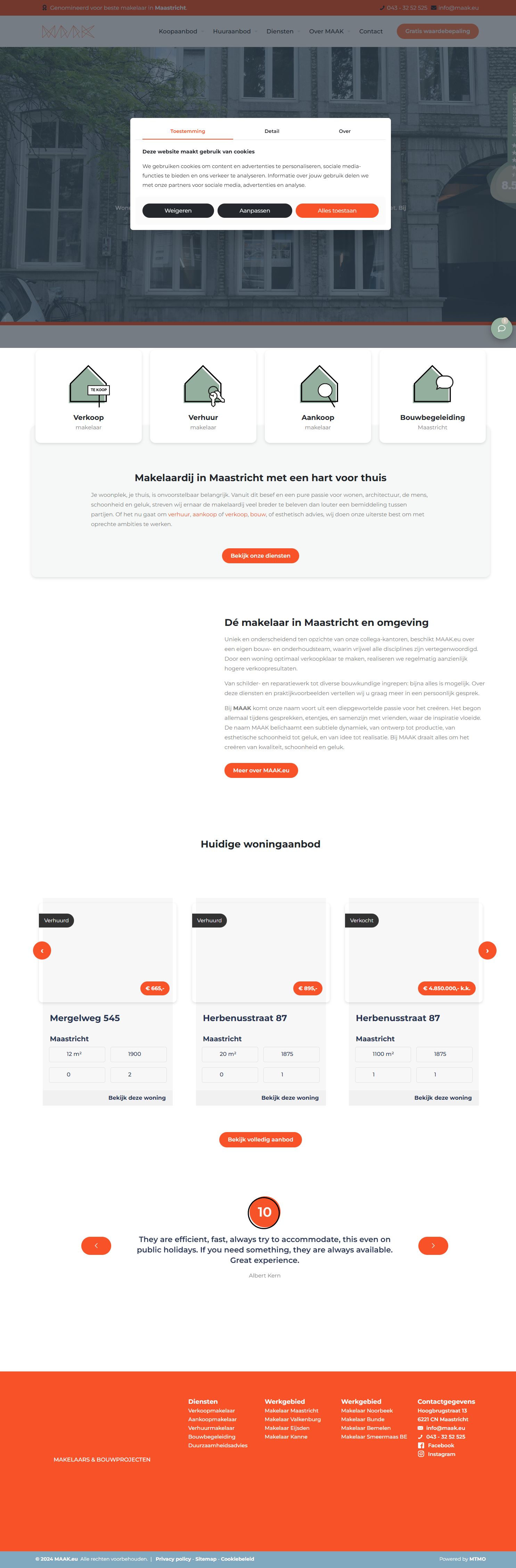 Screenshot van de website van www.maak.eu