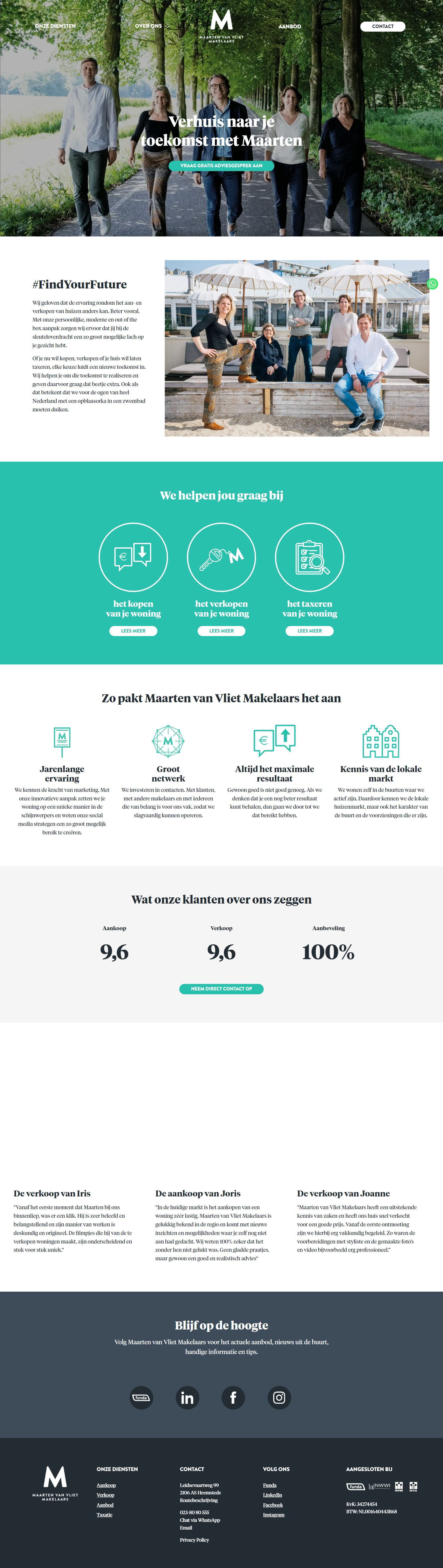 Screenshot van de website van www.maartenvanvlietmakelaars.nl