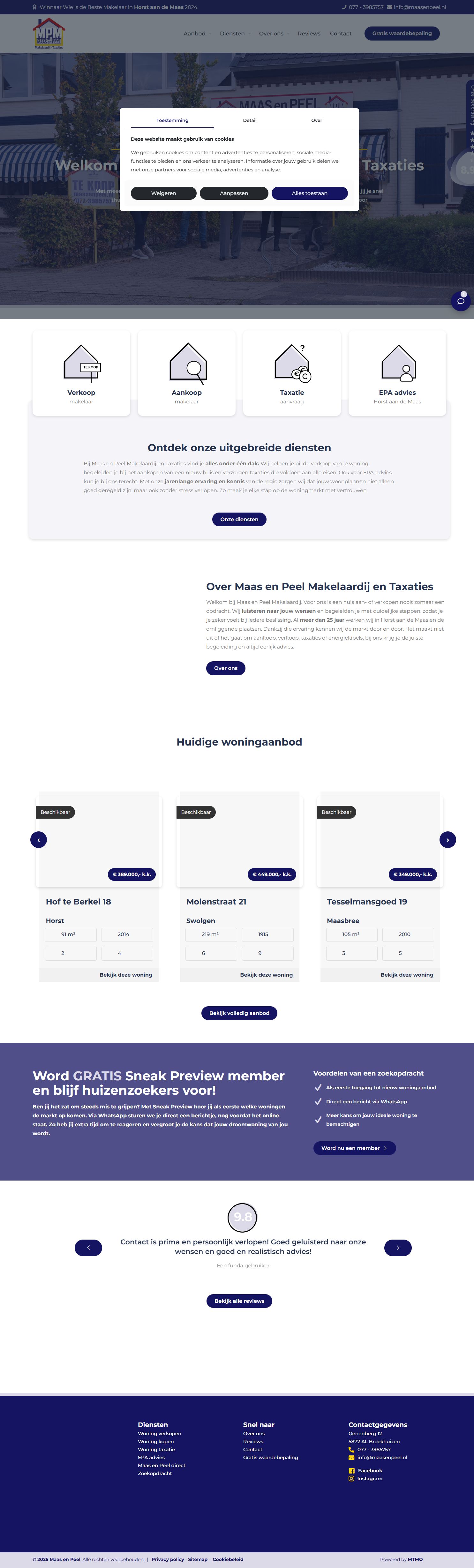 Foto van het kantoor van Maas en Peel Makelaardij en Taxaties