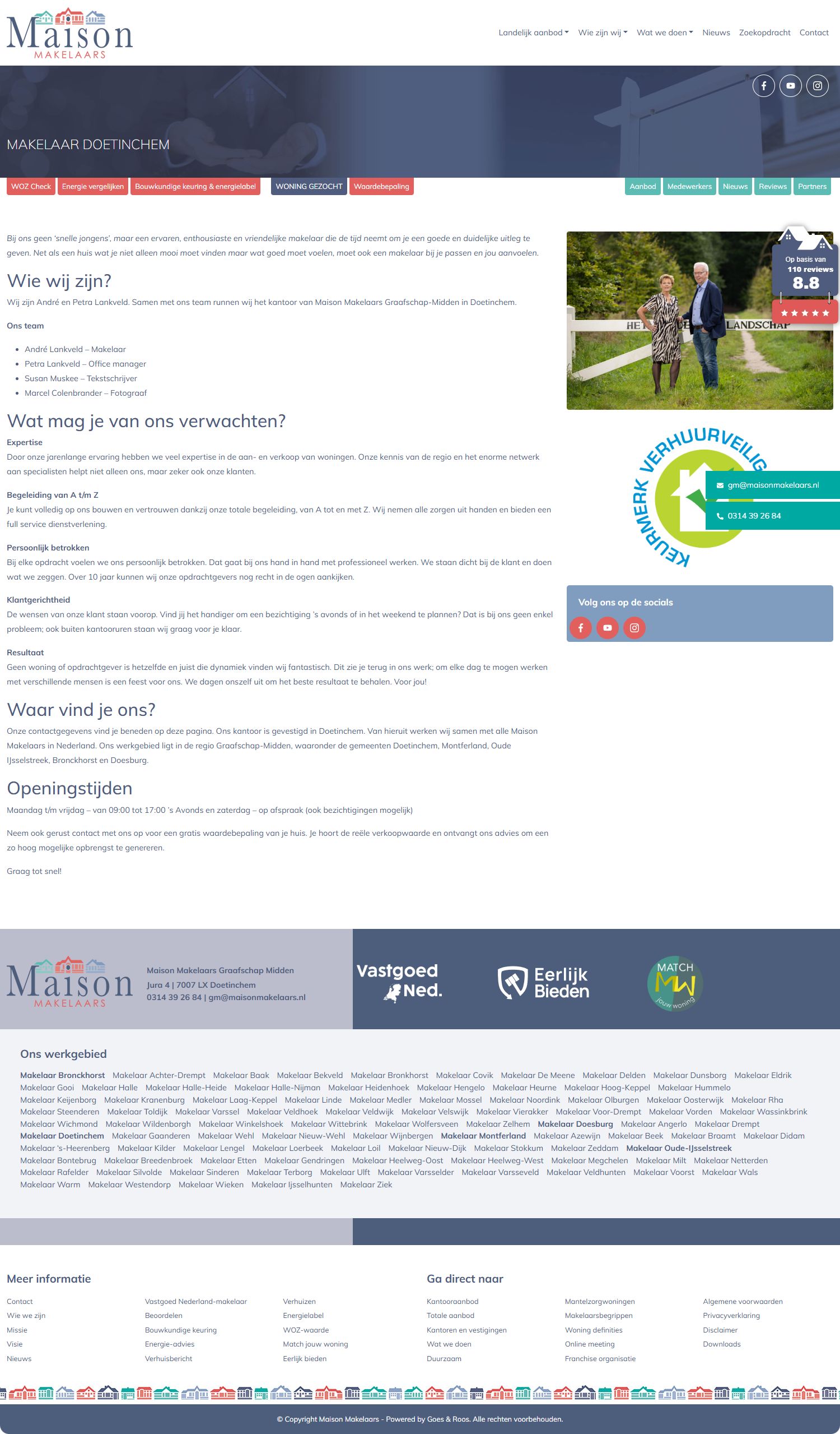 Screenshot van de website van www.maisonmakelaars.nl