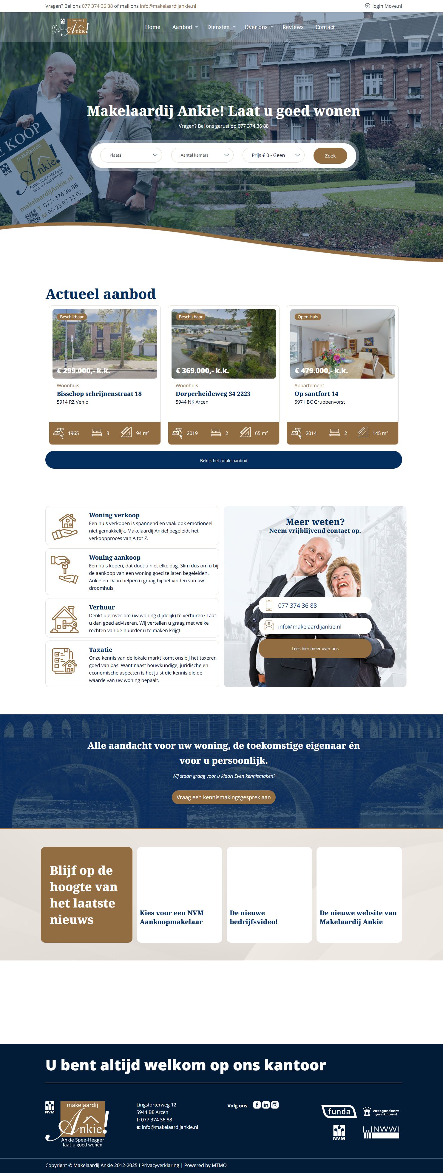 Screenshot van de website van www.makelaardijankie.nl