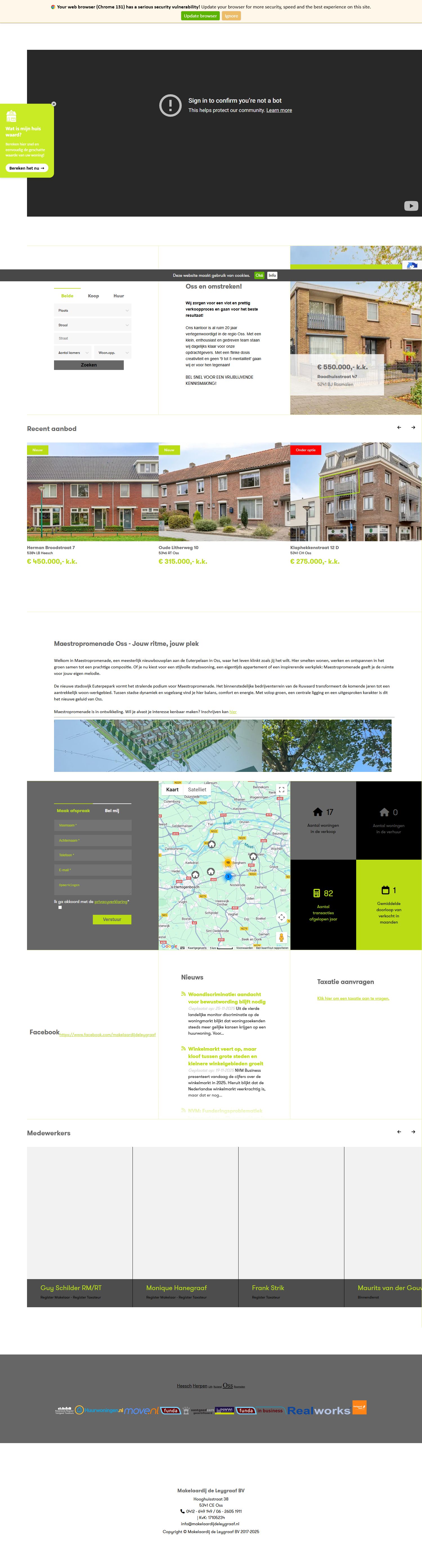 Screenshot van de website van www.makelaardijdeleygraaf.nl