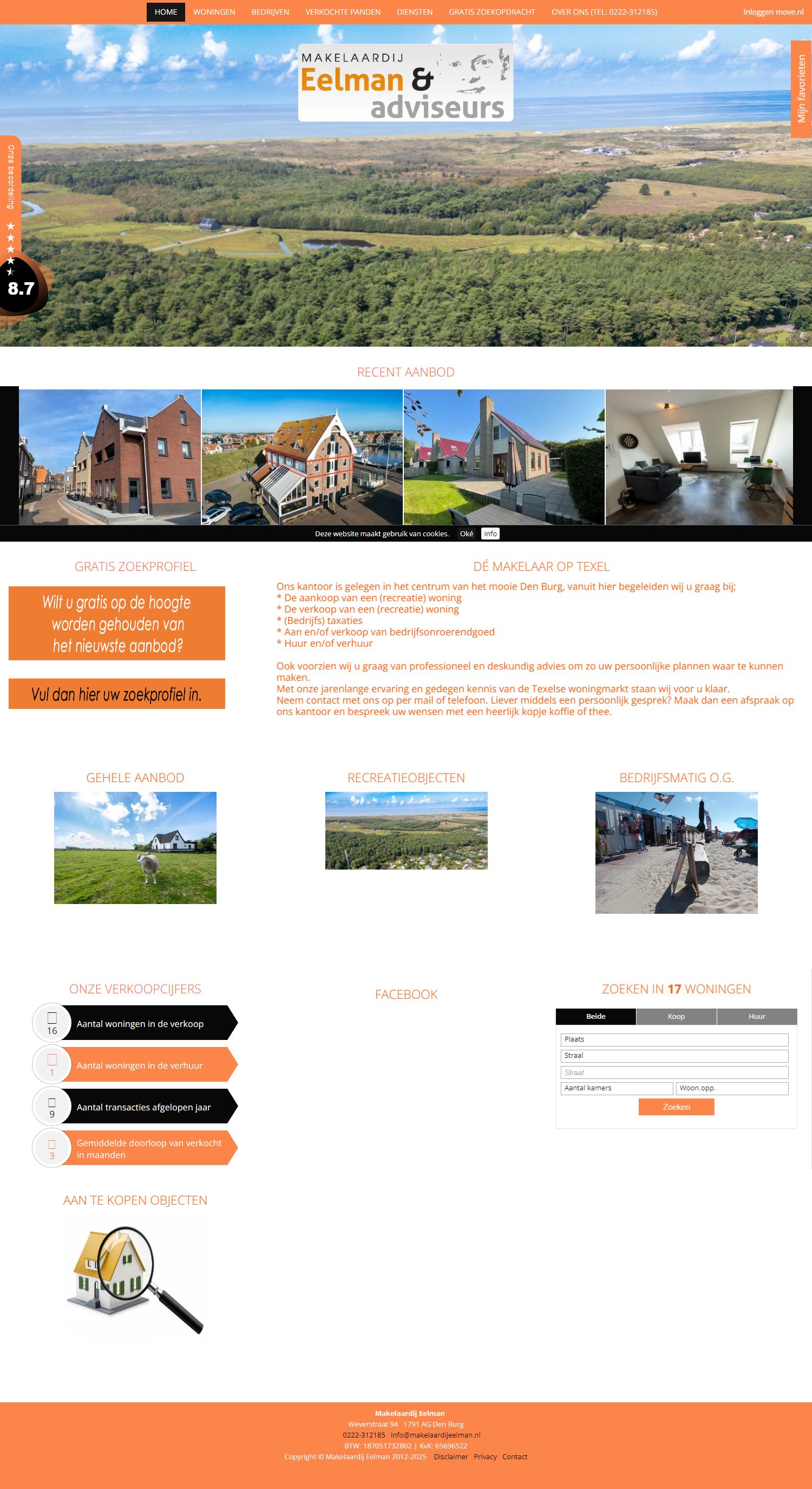 Screenshot van de website van www.makelaardijeelman.nl