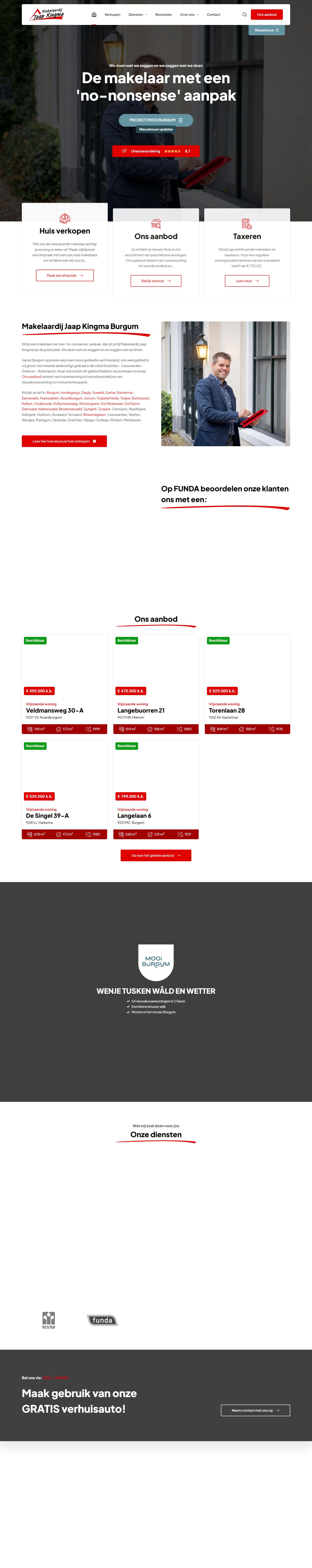 Screenshot van de website van www.jaapkingma.nl