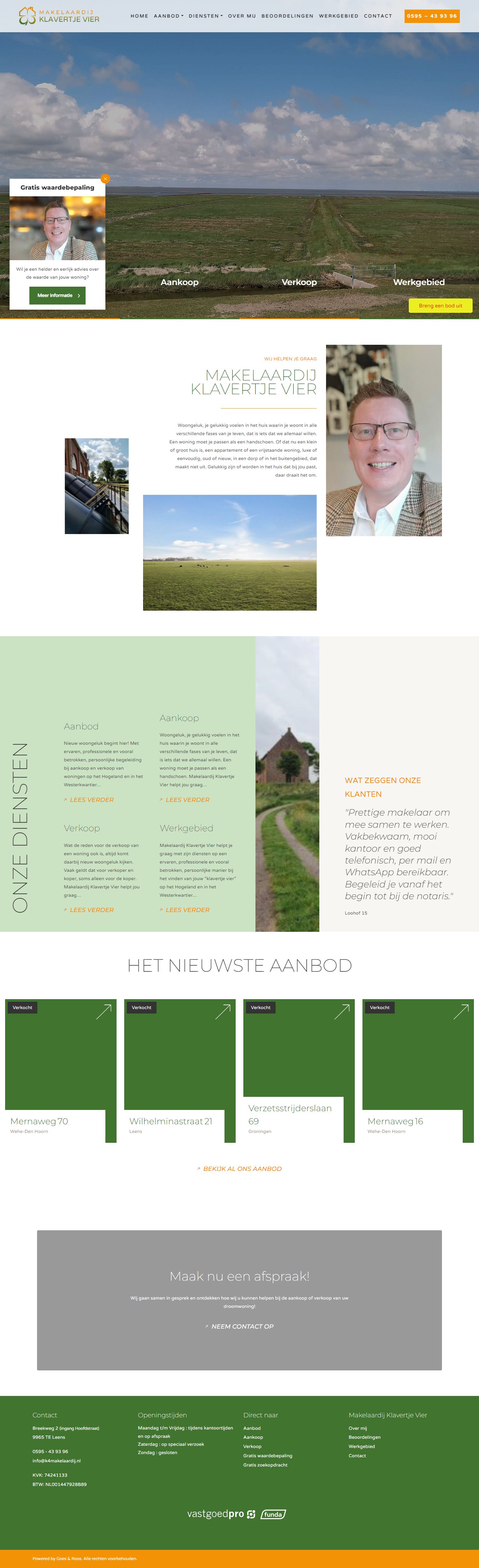 Kantoorfoto Makelaardij Klavertje Vier. Woongeluk begint hier!