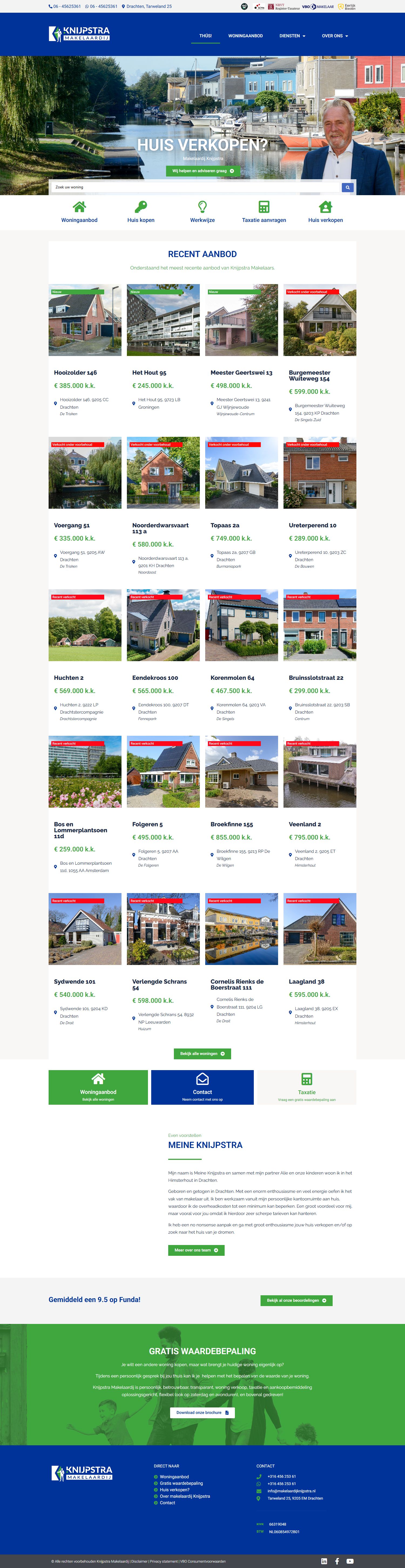 Screenshot van de website van www.makelaardijknijpstra.nl
