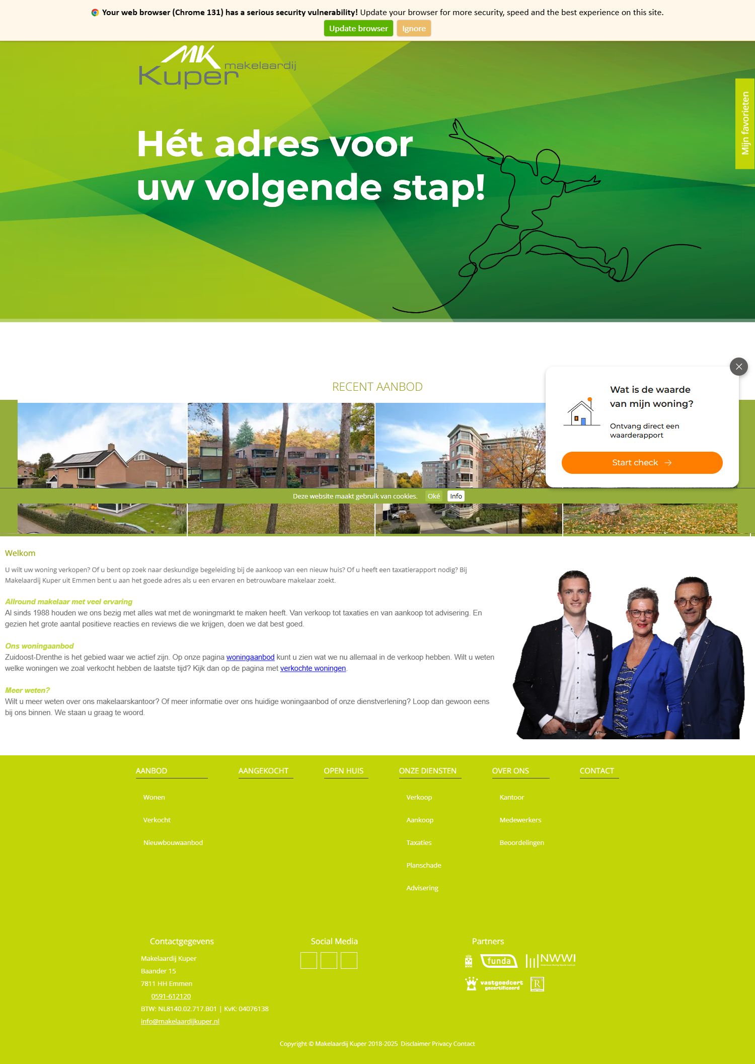 Screenshot van de website van www.makelaardijkuper.nl