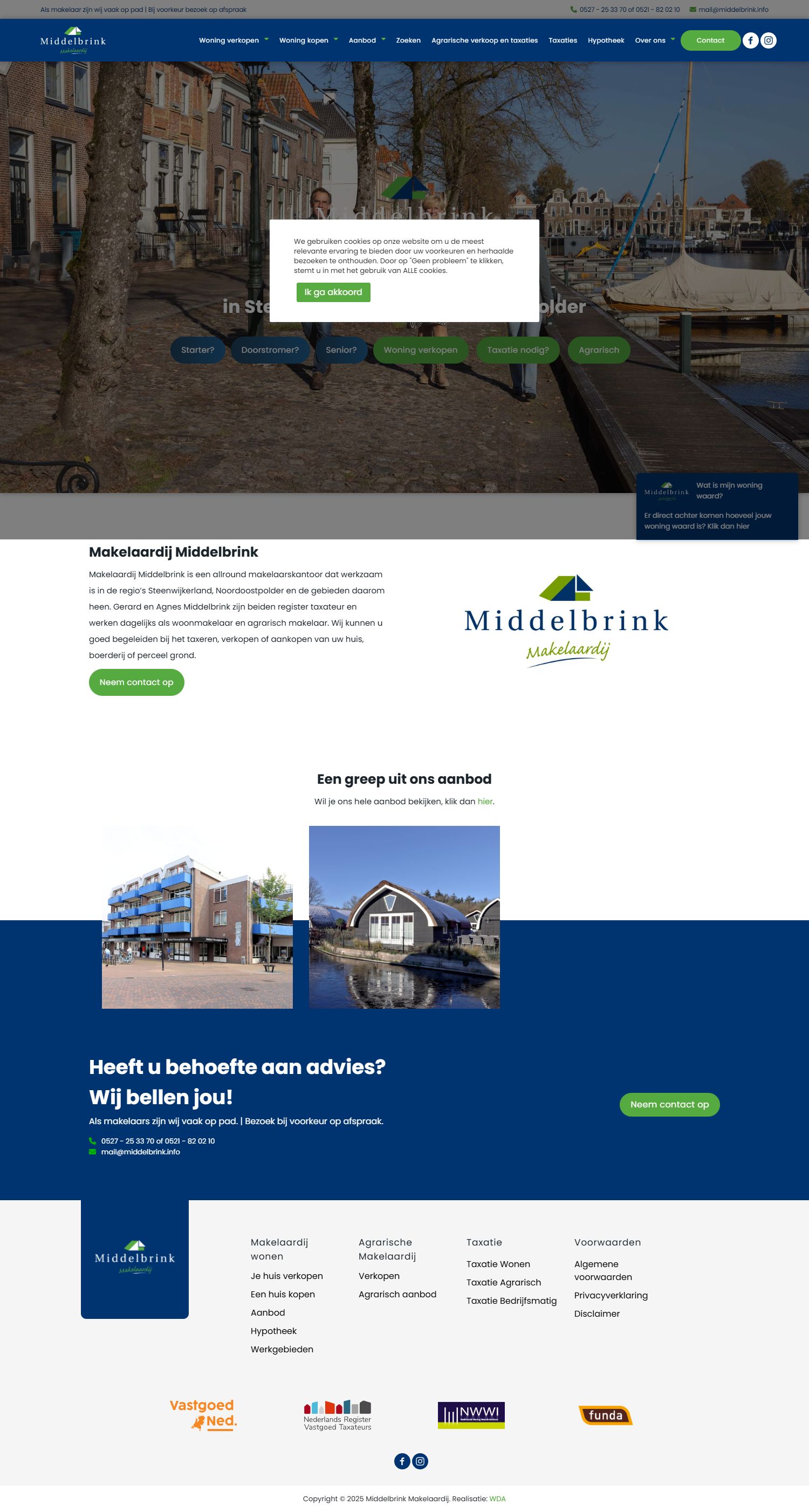 Screenshot van de website van www.middelbrink.info