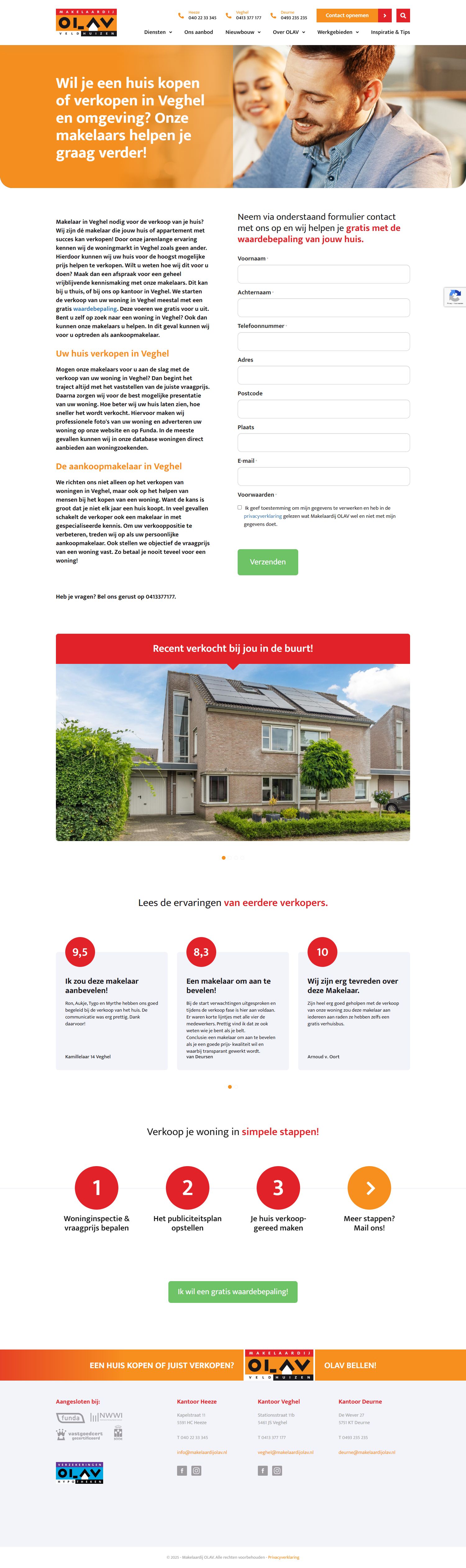 Screenshot van de website van www.makelaardijolav.nl
