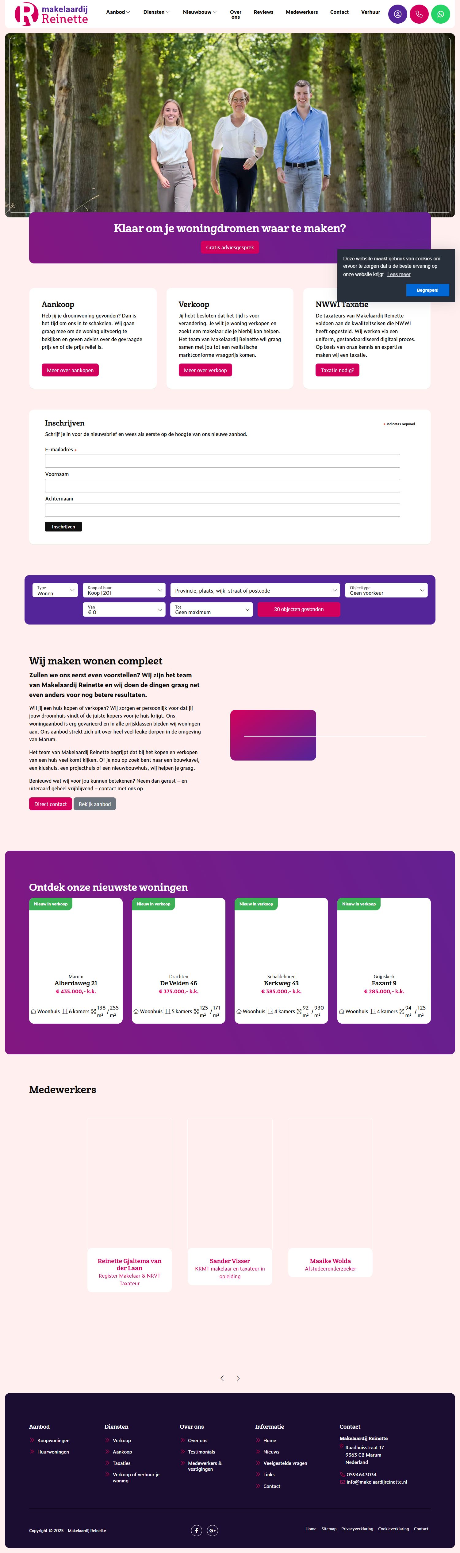 Kantoorfoto Makelaardij Reinette, maakt wonen compleet