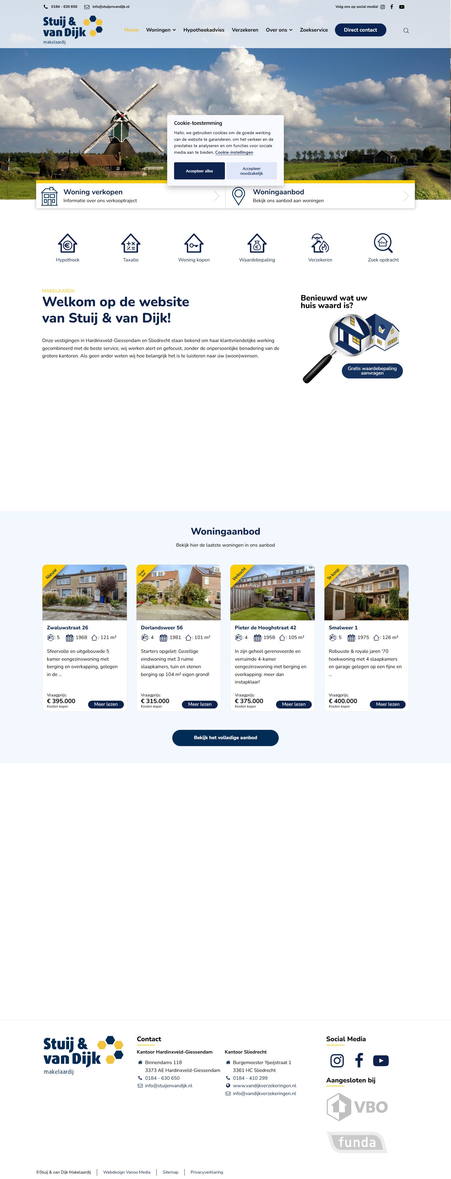 Screenshot van de website van www.stuijenvandijk.nl