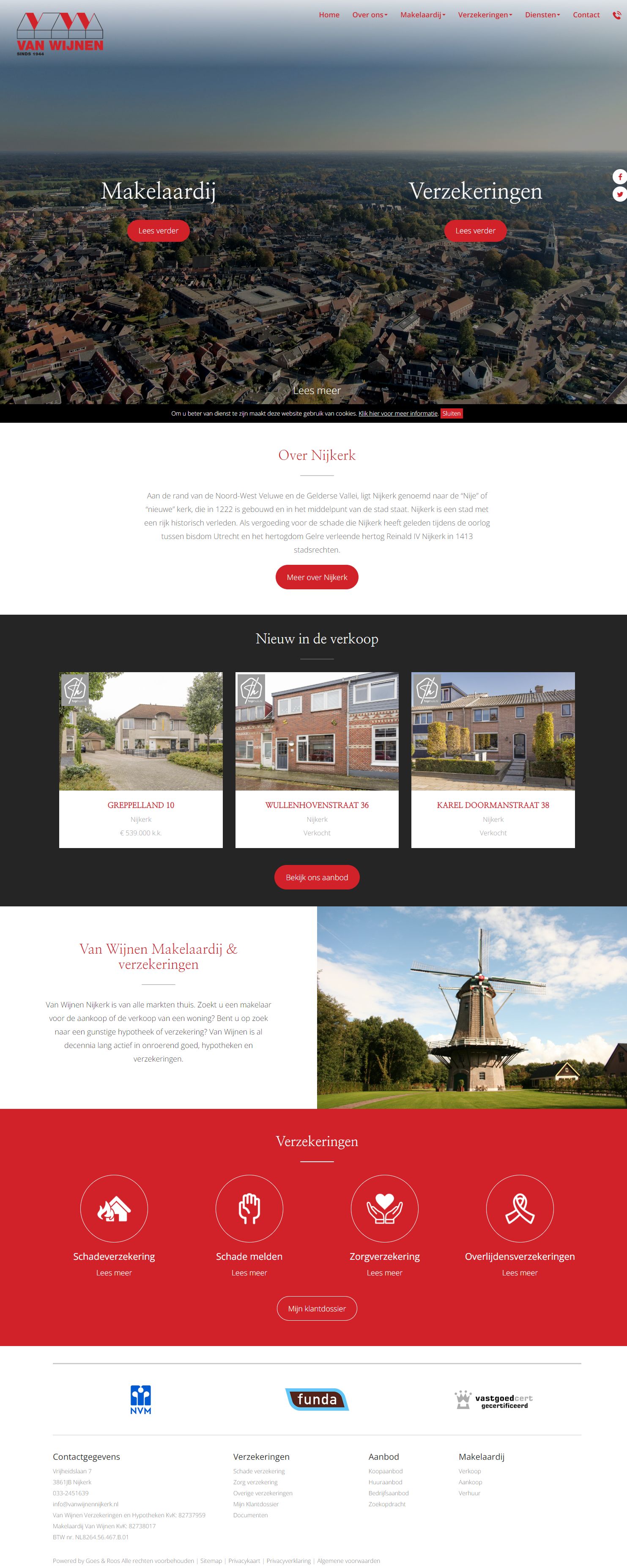 Screenshot van de website van www.vanwijnennijkerk.nl