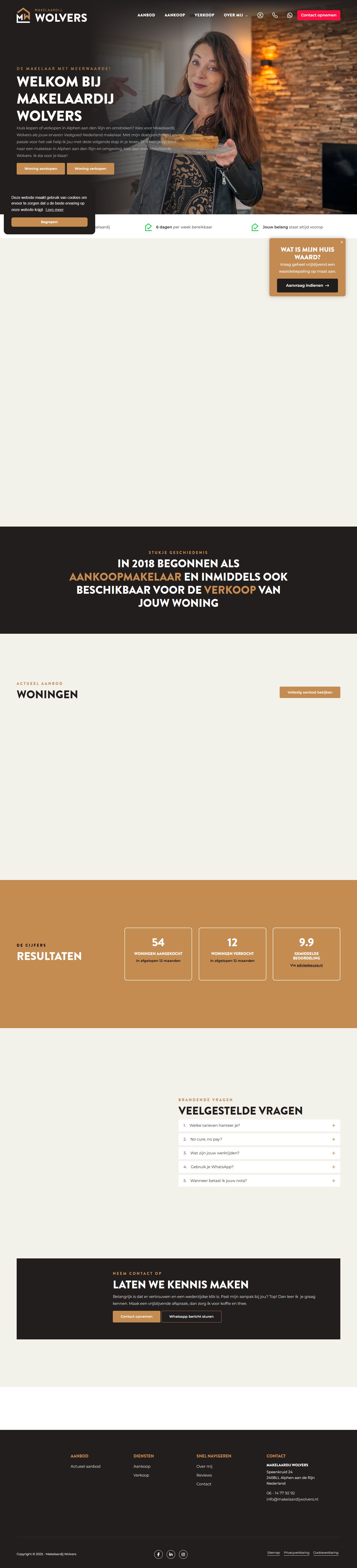 Screenshot van de website van www.moniquewolvers.nl