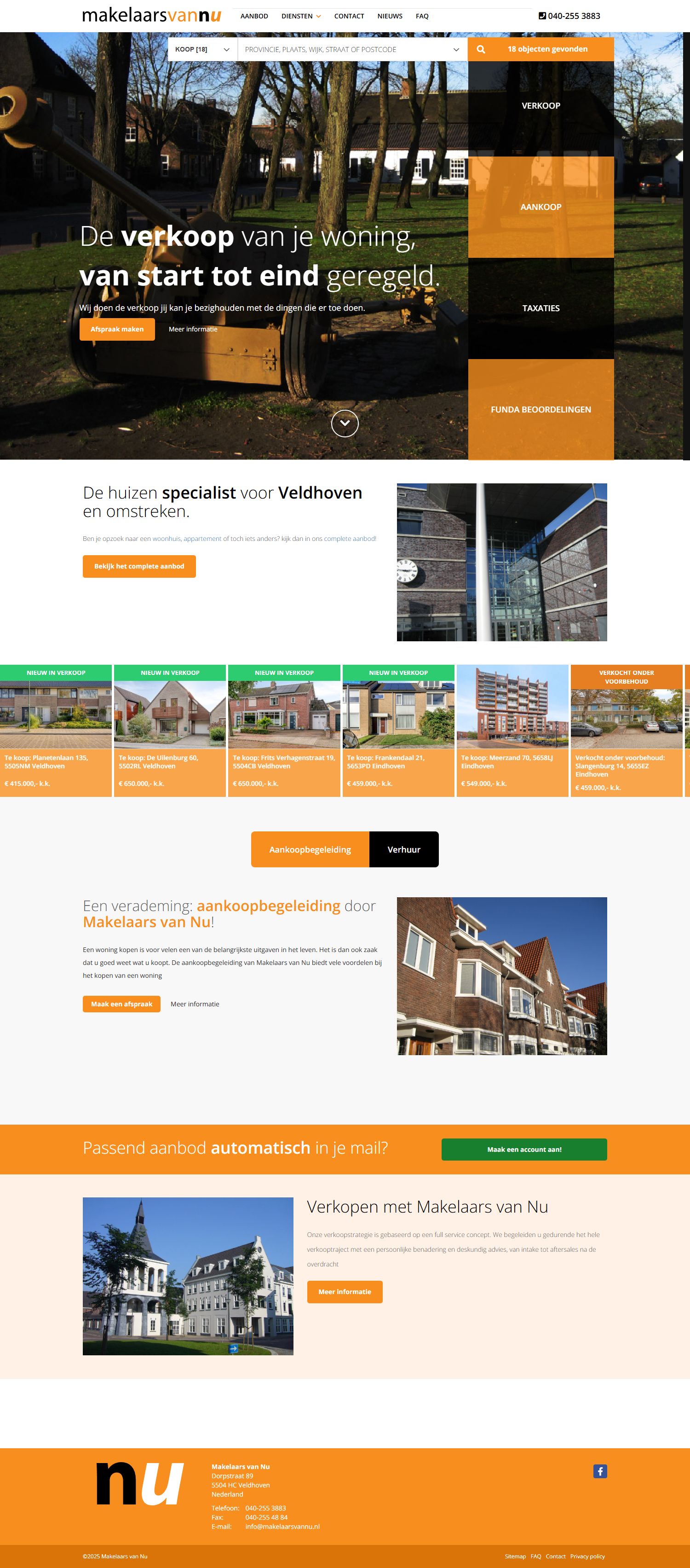 Screenshot van de website van www.makelaarsvannu.nl