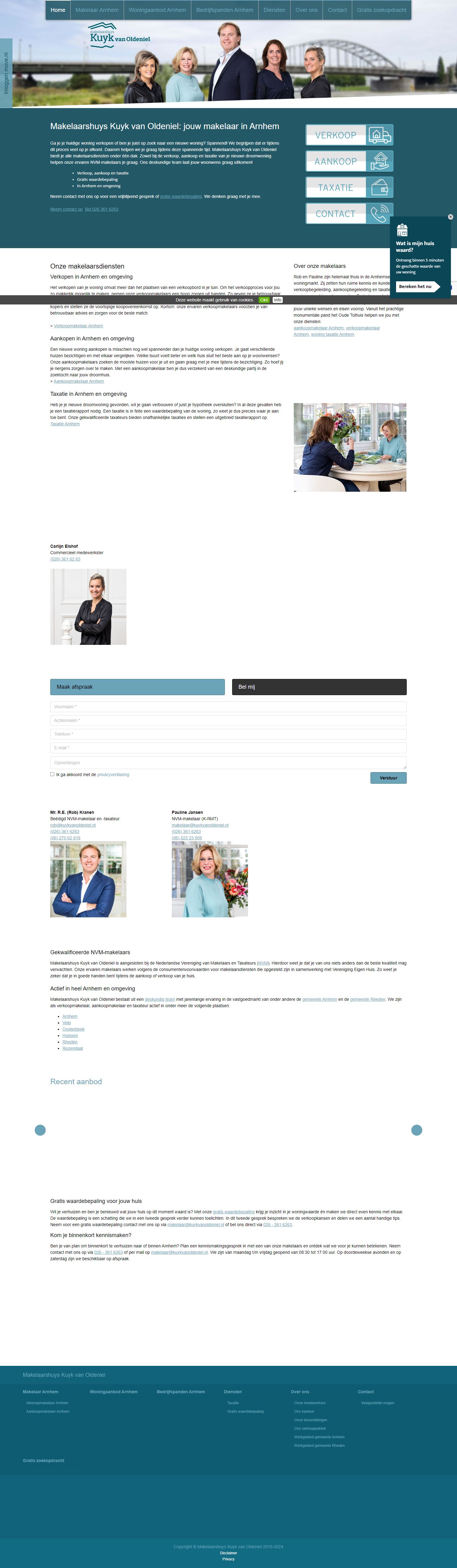 Screenshot van de website van www.kuykvanoldeniel.nl