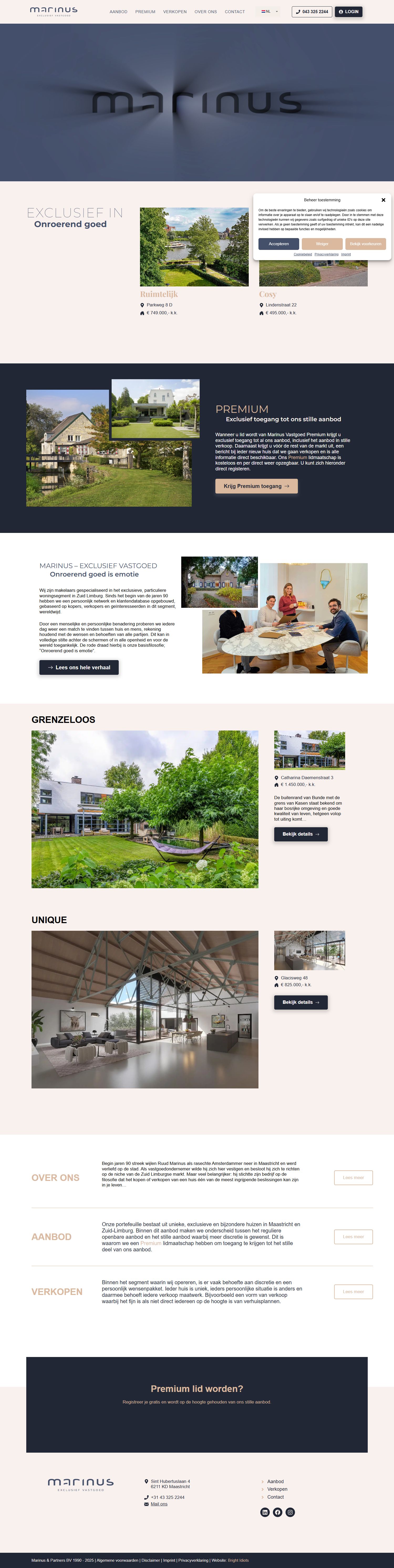 Screenshot van de website van www.marinusenpartners.nl