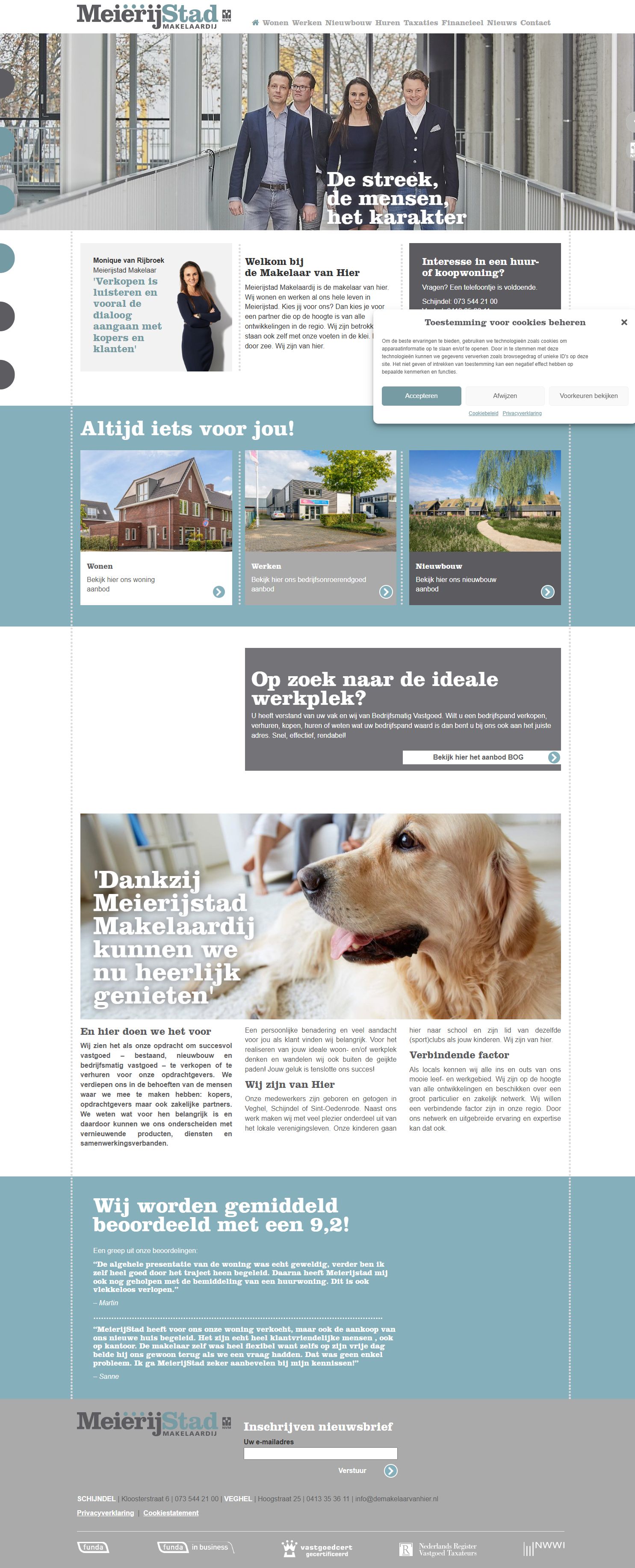 Screenshot van de website van www.demakelaarvanhier.nl