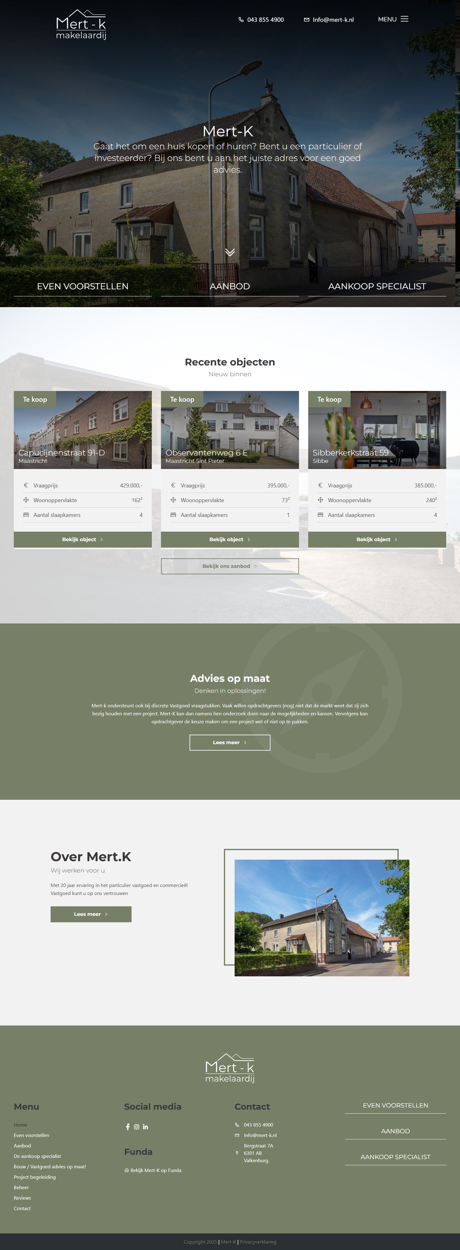 Screenshot van de website van www.mert-k.nl