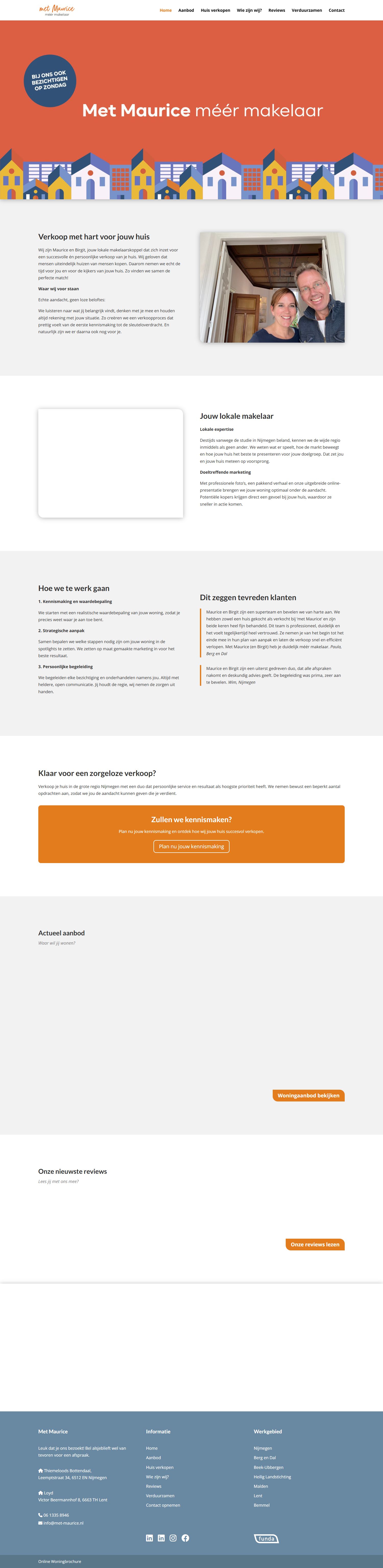 Screenshot van de website van www.met-maurice.nl