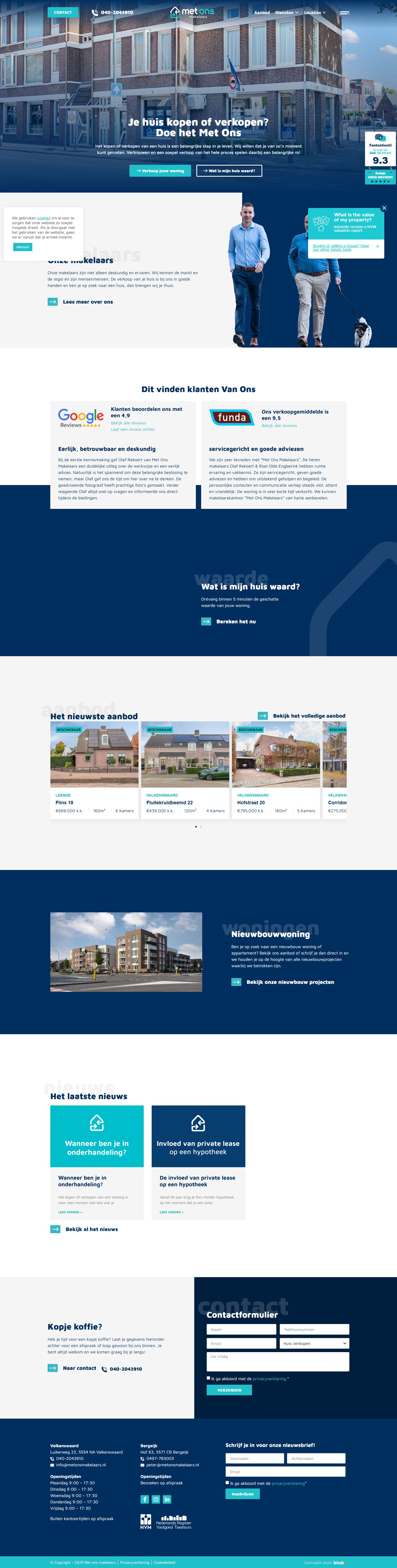 Screenshot van de website van www.metonsmakelaars.nl