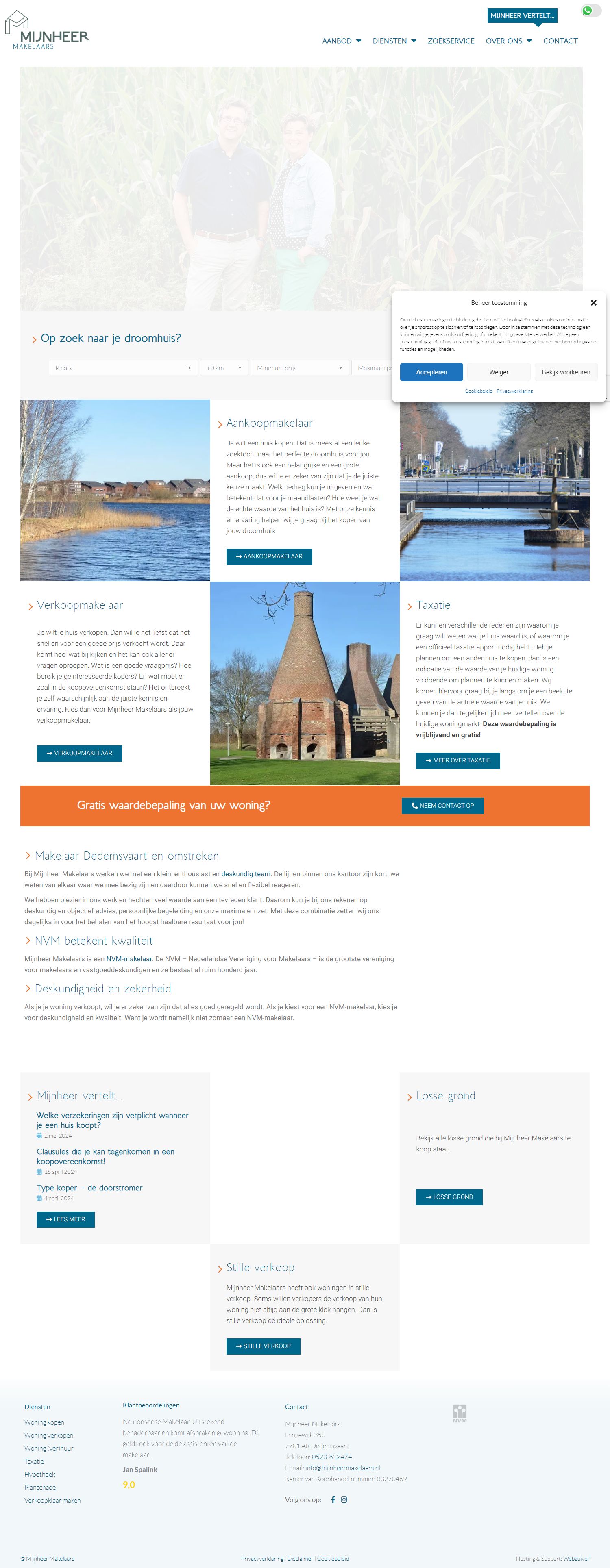 Screenshot van de website van www.mijnheermakelaars.nl