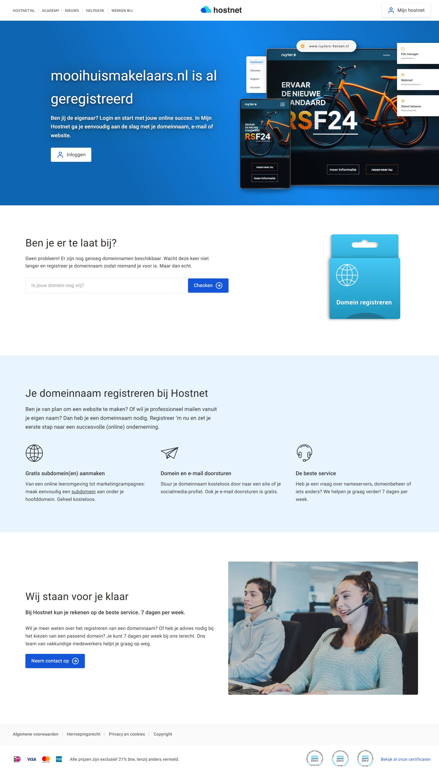 Screenshot van de website van www.mooihuismakelaars.nl