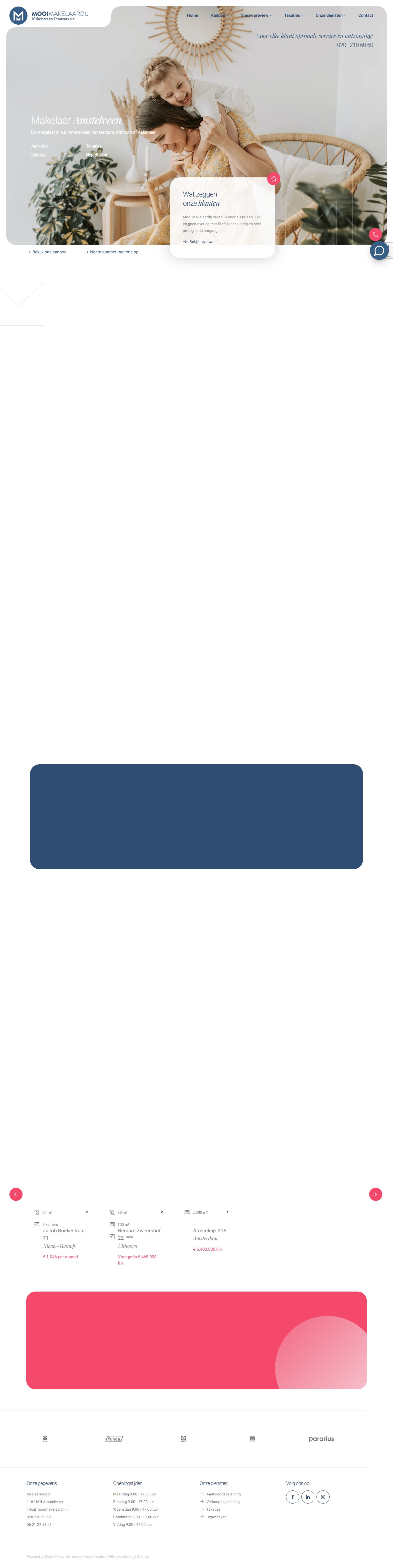 Screenshot van de website van www.mooimakelaardij.nl